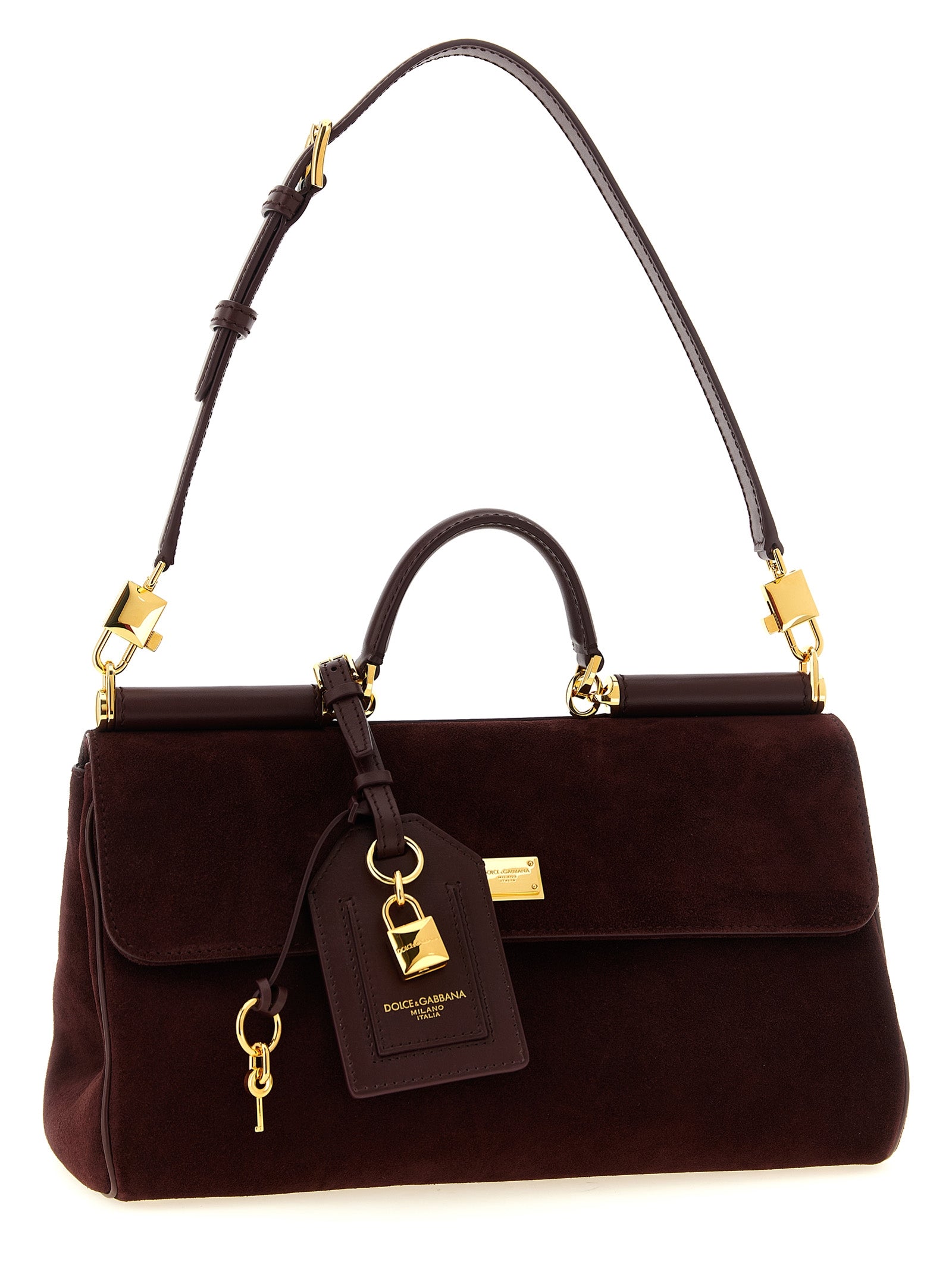 Dolce & Gabbana Handtasche aus bordeauxrotem Kalbsleder