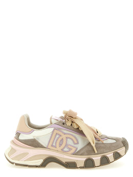 Dolce & Gabbana Beige Kalbsleder Sneaker