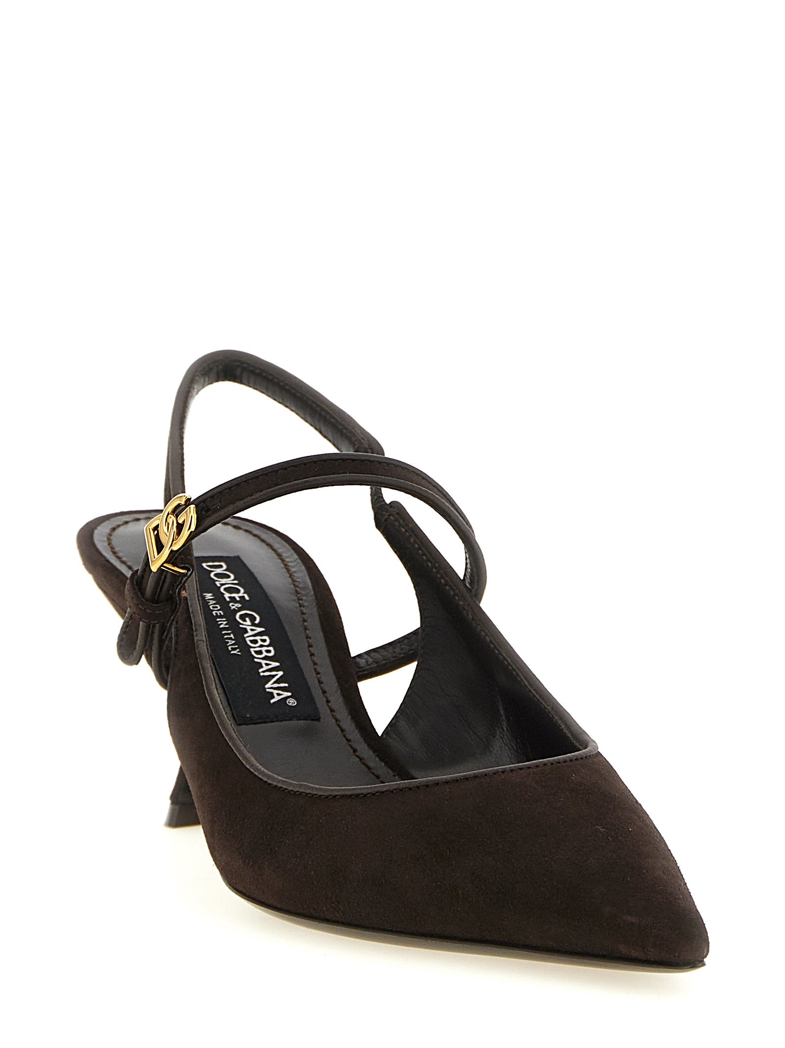 Dolce & Gabbana Braune Ziegenleder Pumps mit mittlerem Absatz