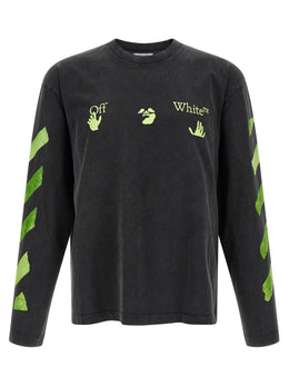 Off-White Schwarzes Baumwoll-T-Shirt