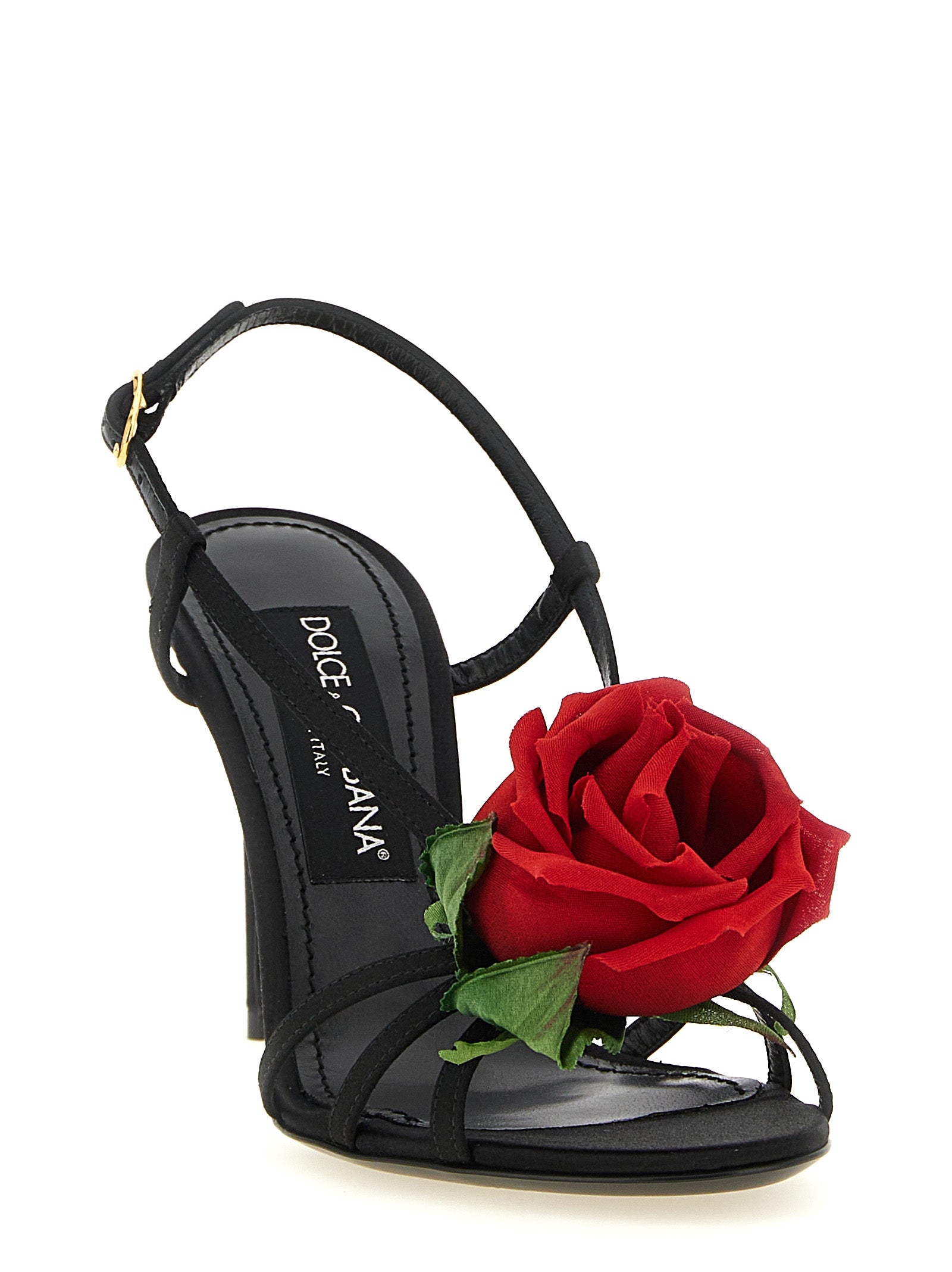Dolce & Gabbana Schwarze Sandalen mit Stilettoabsatz aus Viskose