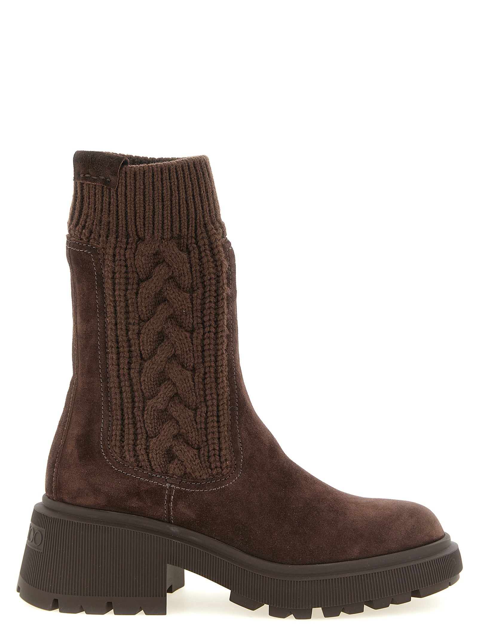 Jimmy Choo Braune Stiefeletten aus Ziegenleder