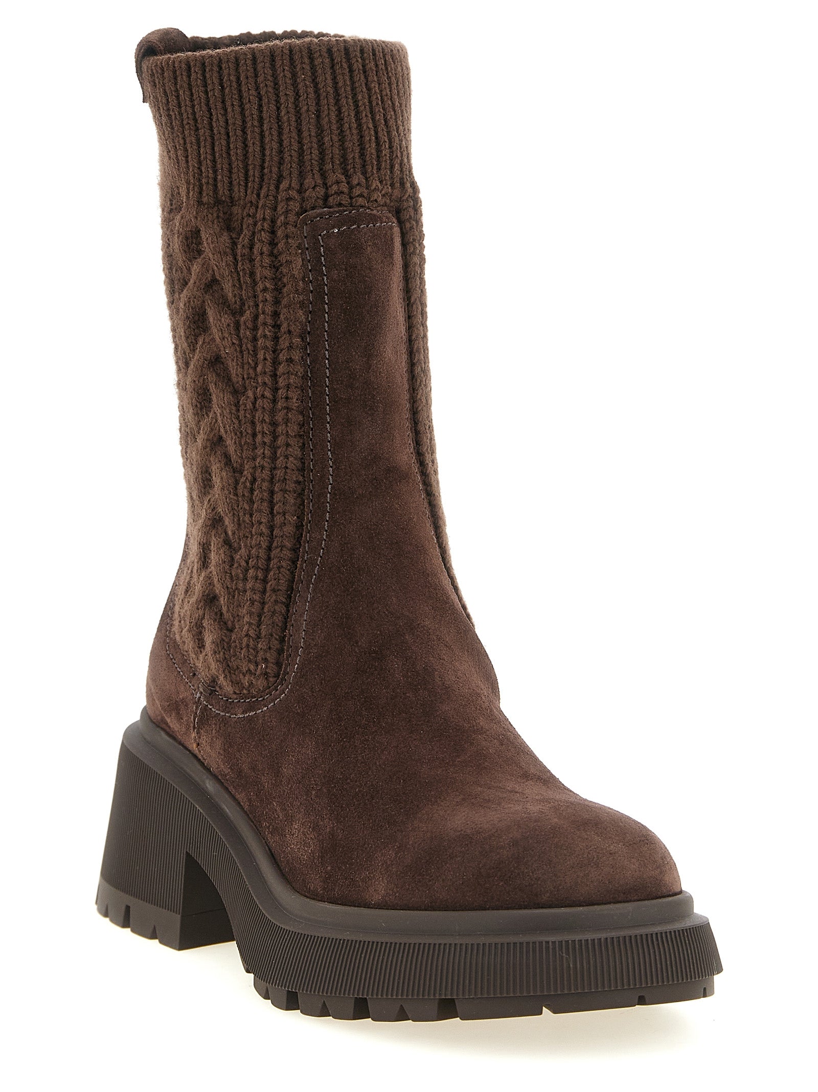 Jimmy Choo Braune Stiefeletten aus Ziegenleder