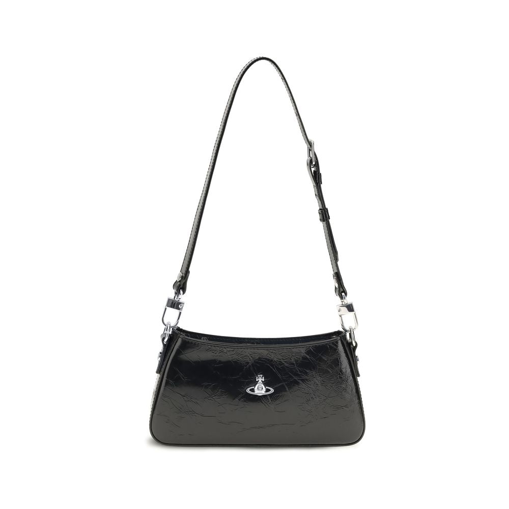 Vivienne Westwood Schwarze Bos Taurus Kalbsleder Schultertasche