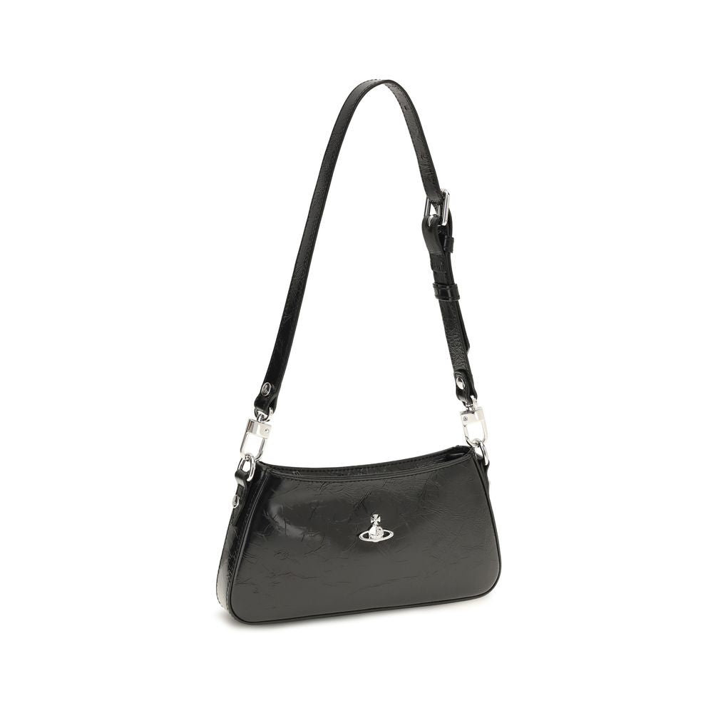 Vivienne Westwood Schwarze Bos Taurus Kalbsleder Schultertasche