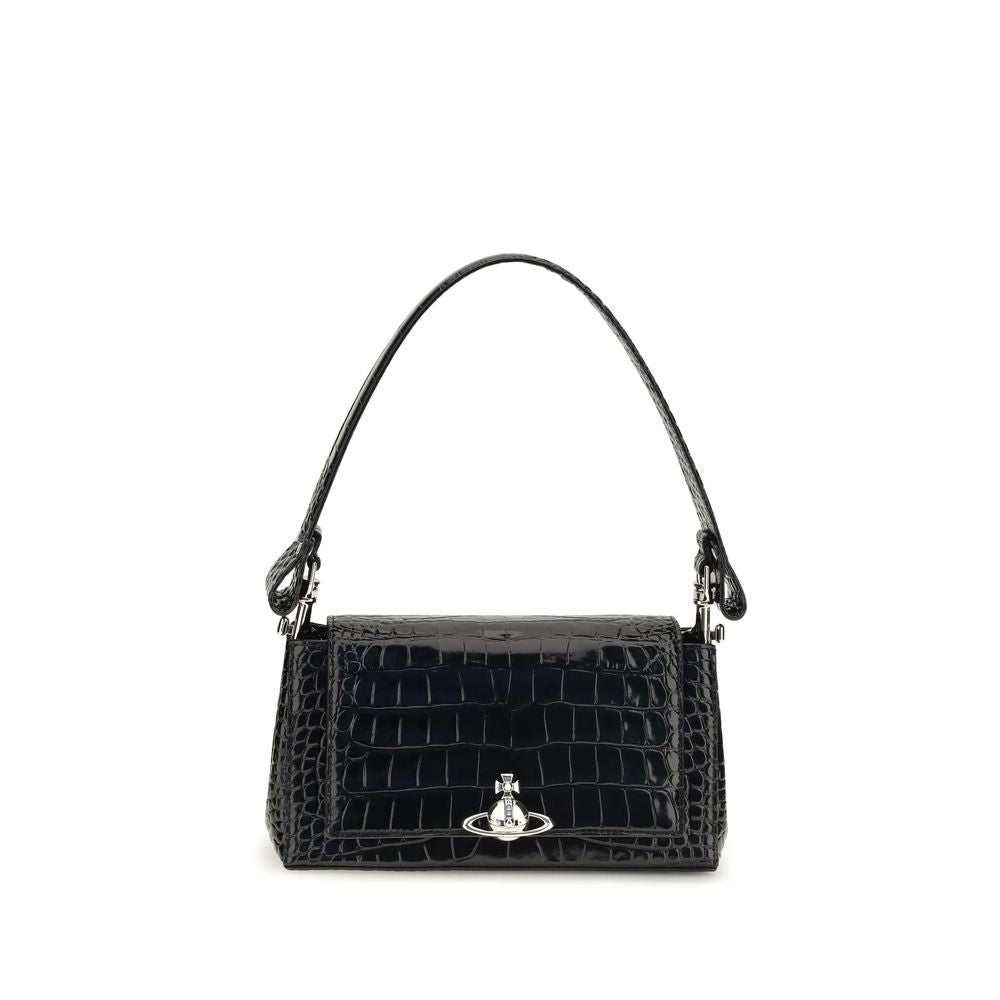 Vivienne Westwood Schwarze Bos Taurus Kalbsleder Schultertasche