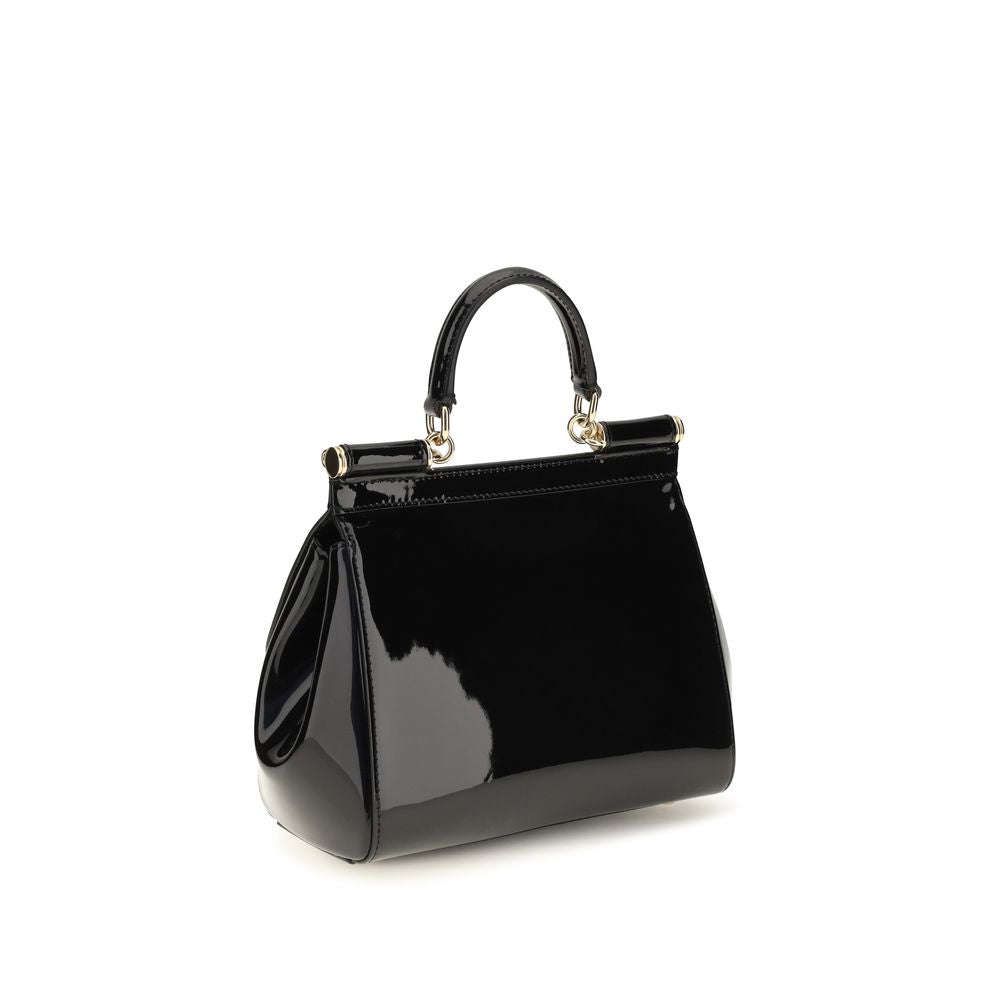 Dolce & Gabbana Schwarze Bos Taurus Kalbsleder Schultertasche