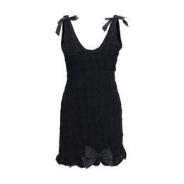 Alessandra Rich Schwarzes Baumwoll-Freizeitkleid