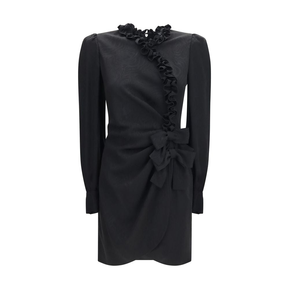 Alessandra Rich Schwarzes Seiden-Cocktailkleid