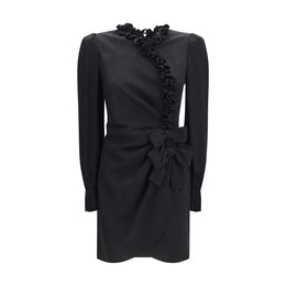 Alessandra Rich Schwarzes Seiden-Cocktailkleid