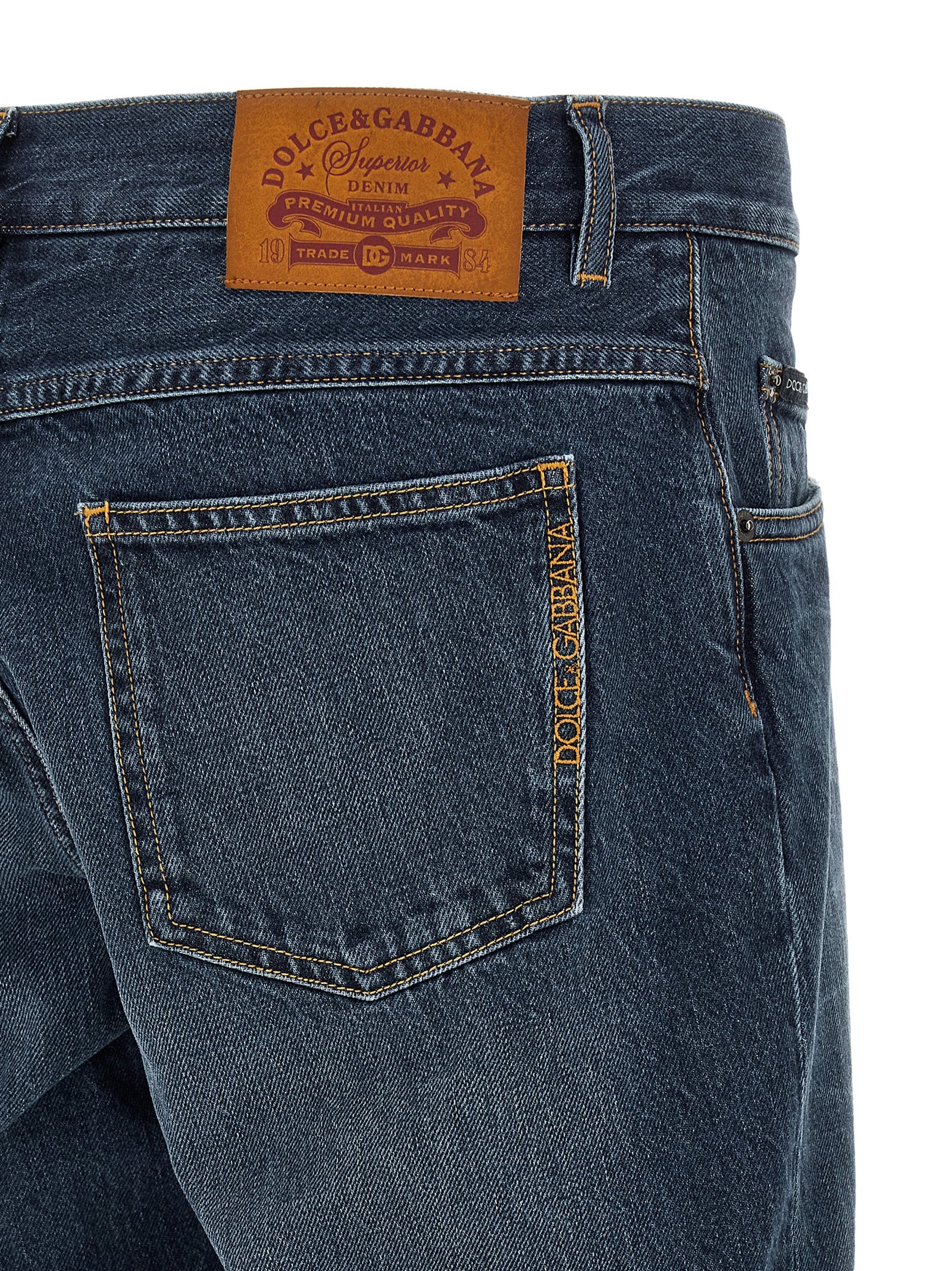 Dolce & Gabbana Blaue Jeans aus Baumwolle im geraden Schnitt