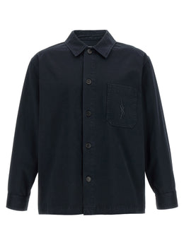 Saint Laurent Blaue Baumwollbluse