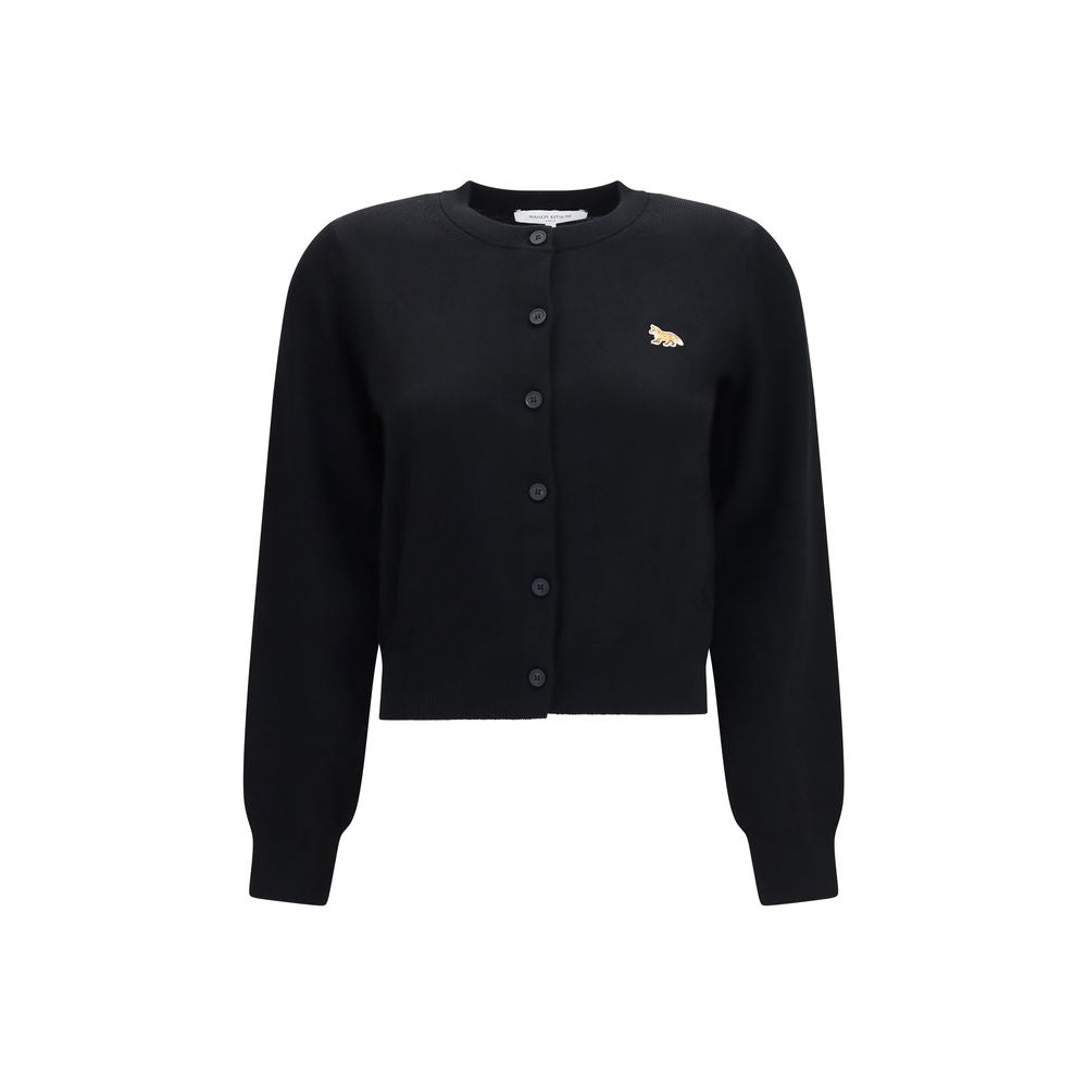 Maison Kitsuné Schwarzer Baumwollcardigan
