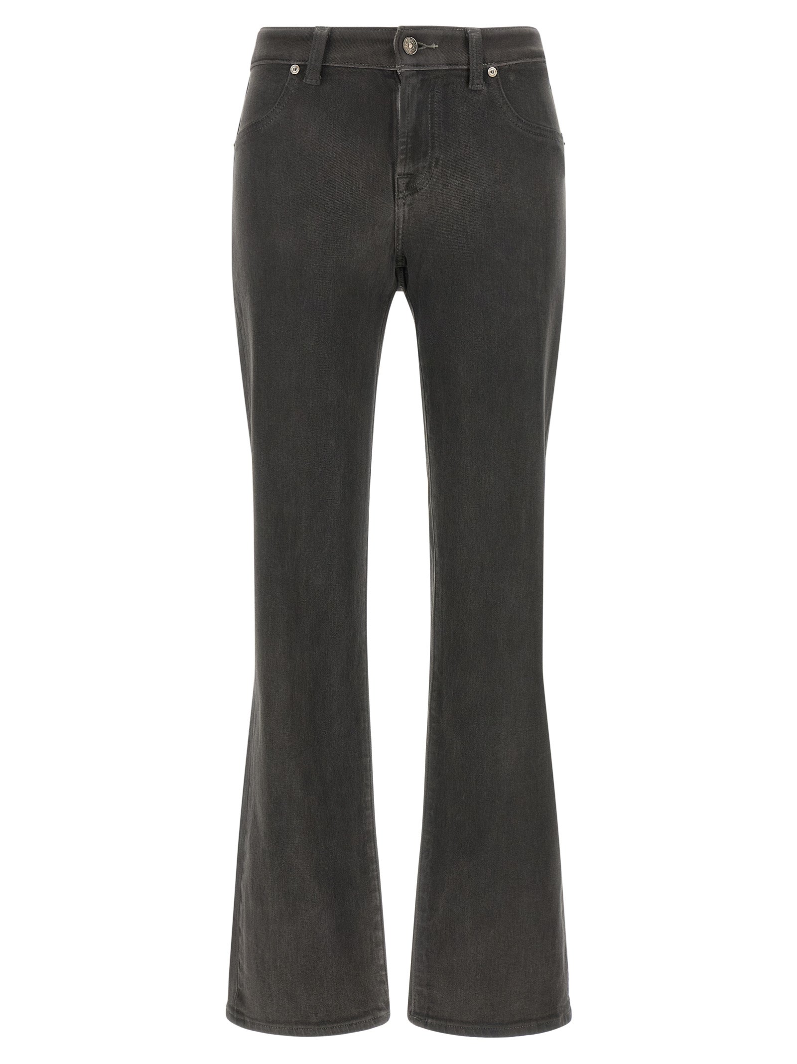 7 For All Mankind Graue Jeans aus Baumwolle im geraden Schnitt