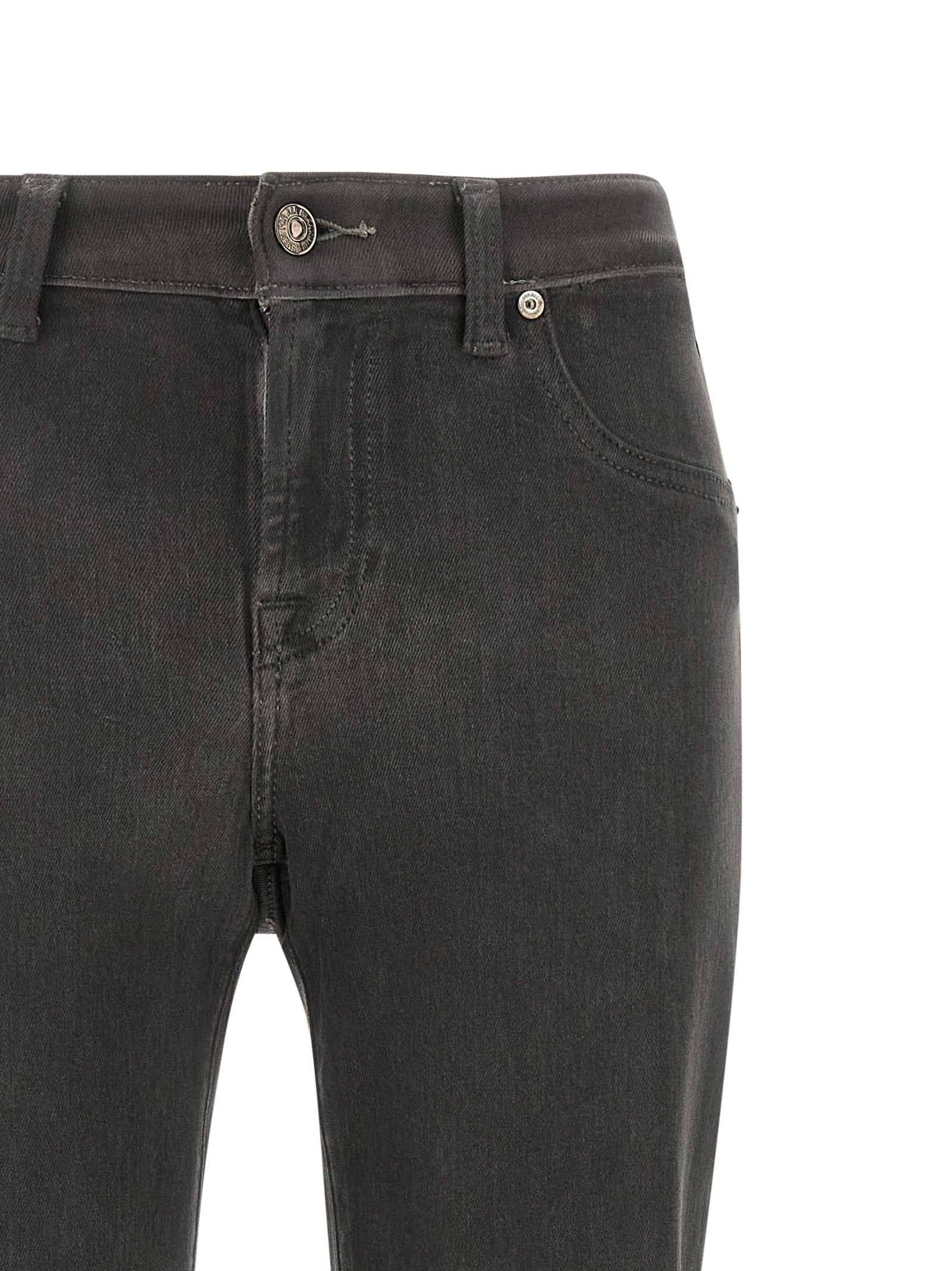 7 For All Mankind Graue Jeans aus Baumwolle im geraden Schnitt