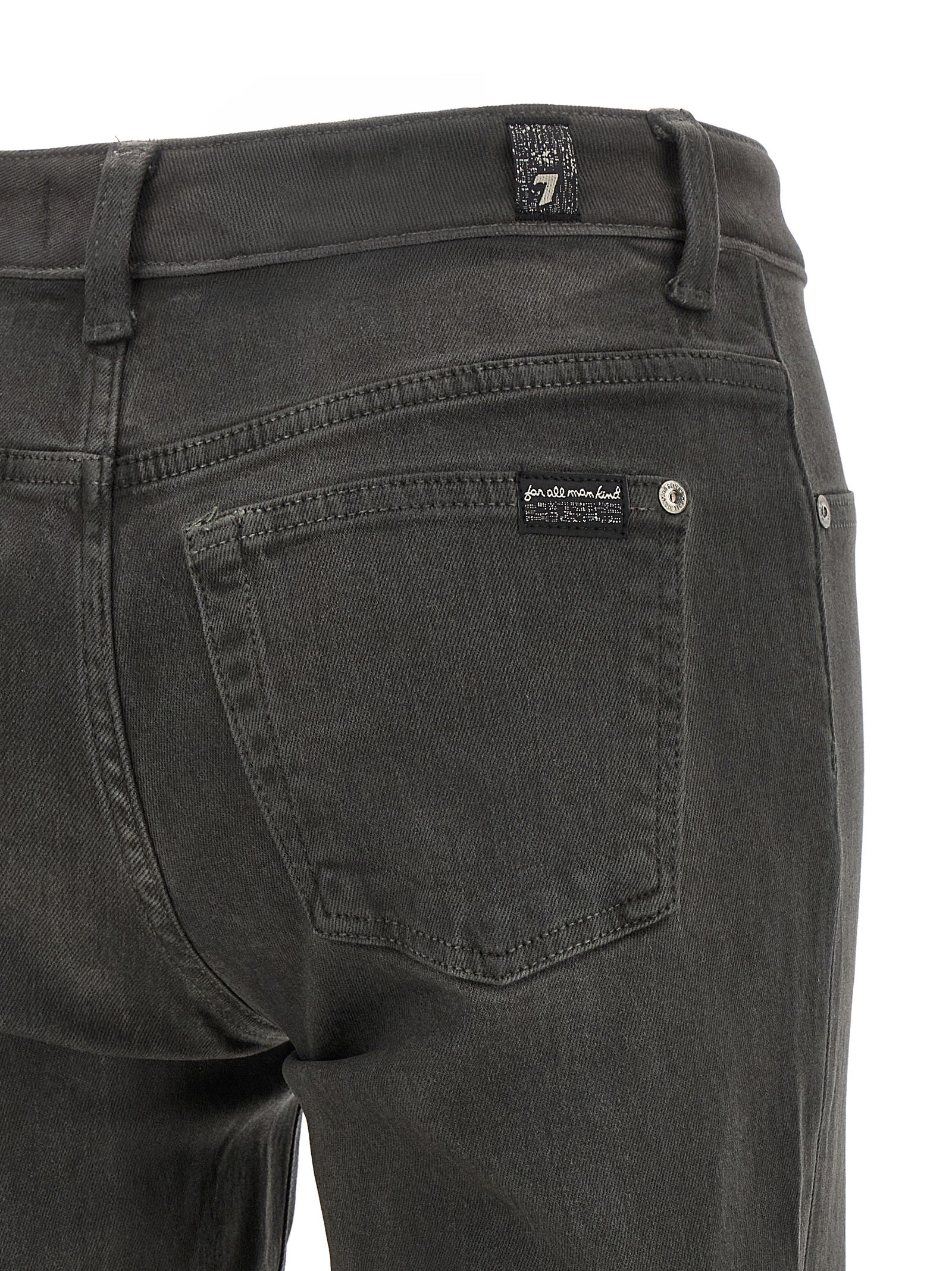 7 For All Mankind Graue Jeans aus Baumwolle im geraden Schnitt
