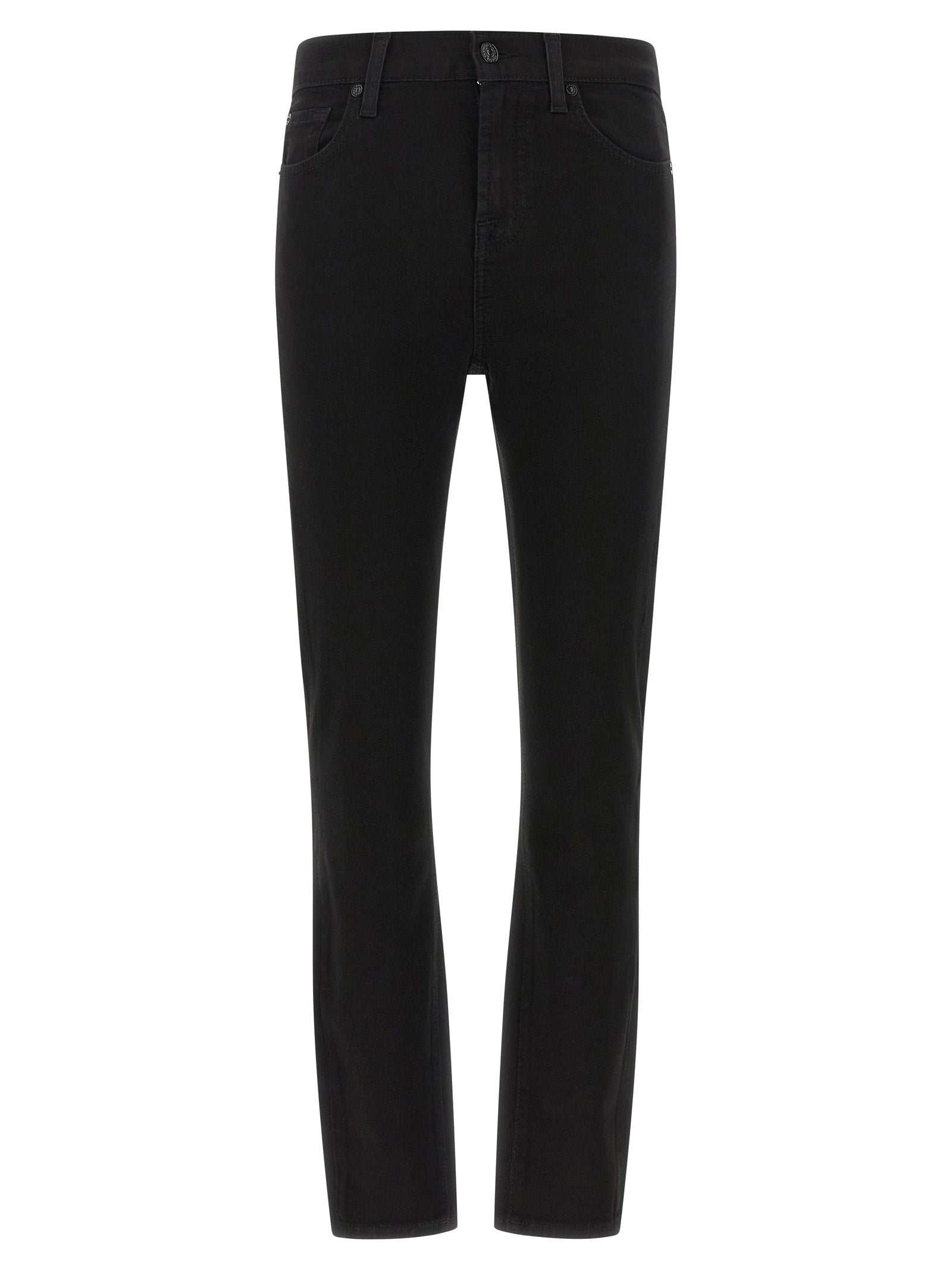 7 For All Mankind Schwarze Skinny Jeans aus Baumwolle