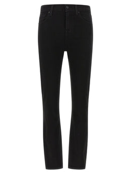 7 For All Mankind Schwarze Skinny Jeans aus Baumwolle