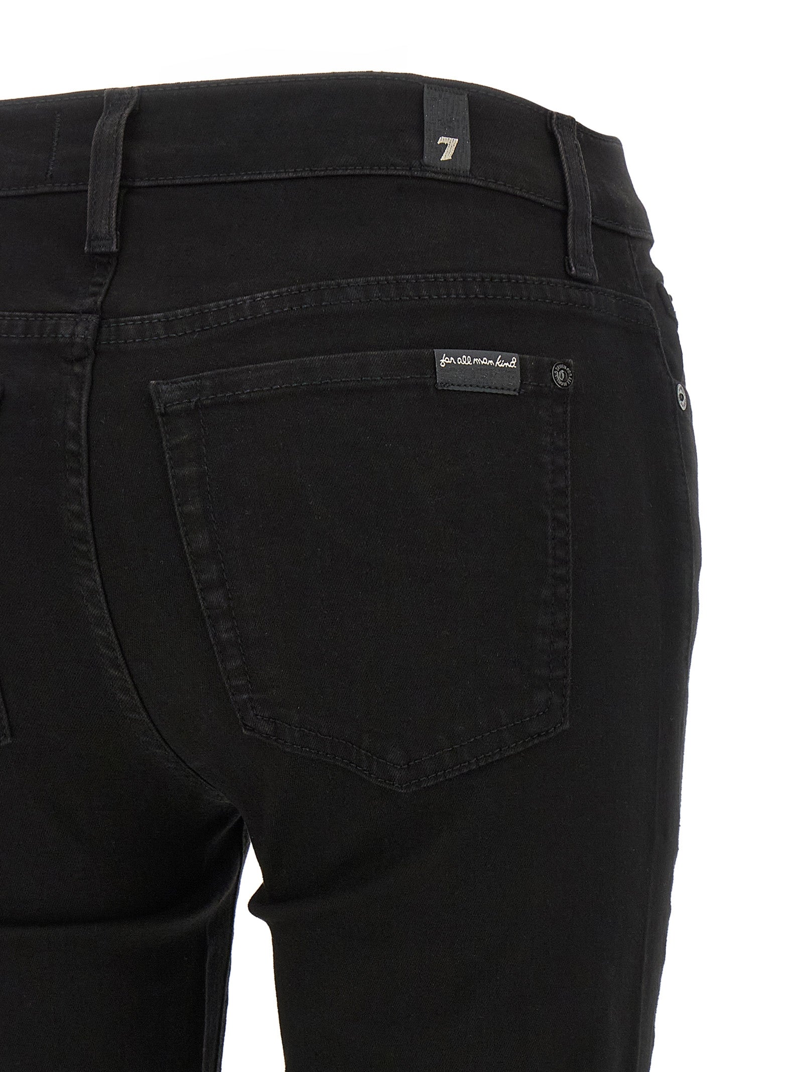 7 For All Mankind Schwarze Skinny Jeans aus Baumwolle