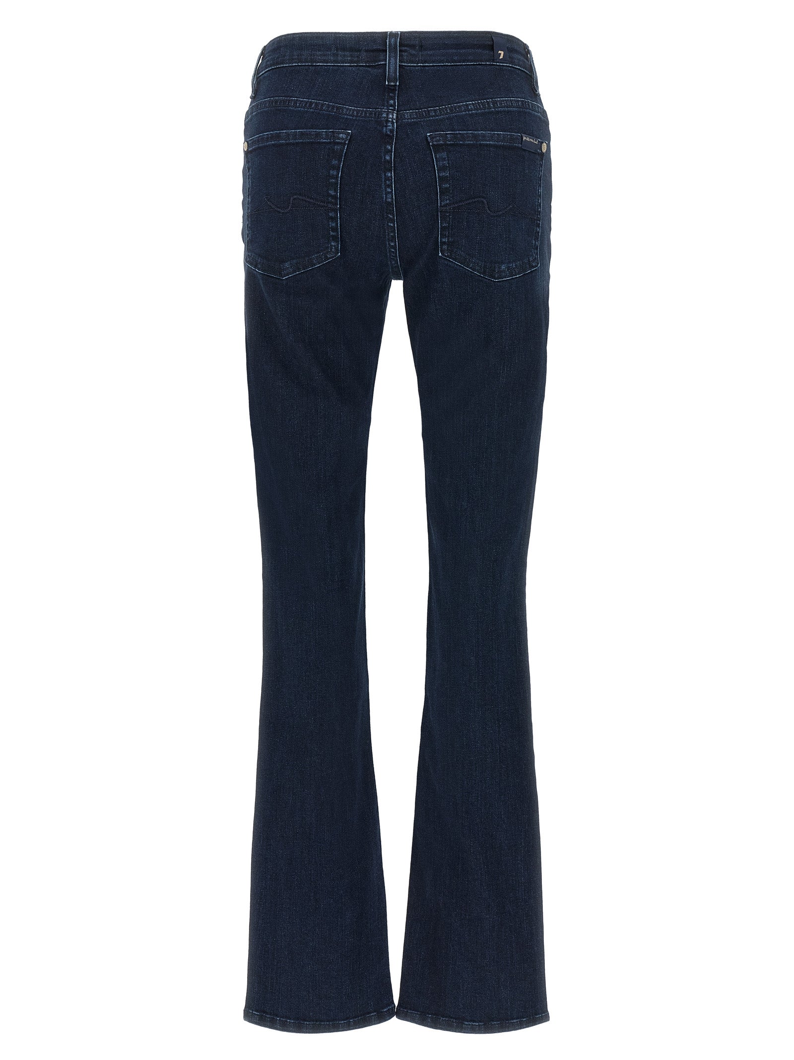 7 For All Mankind Blaue Bootcut-Jeans aus Baumwolle