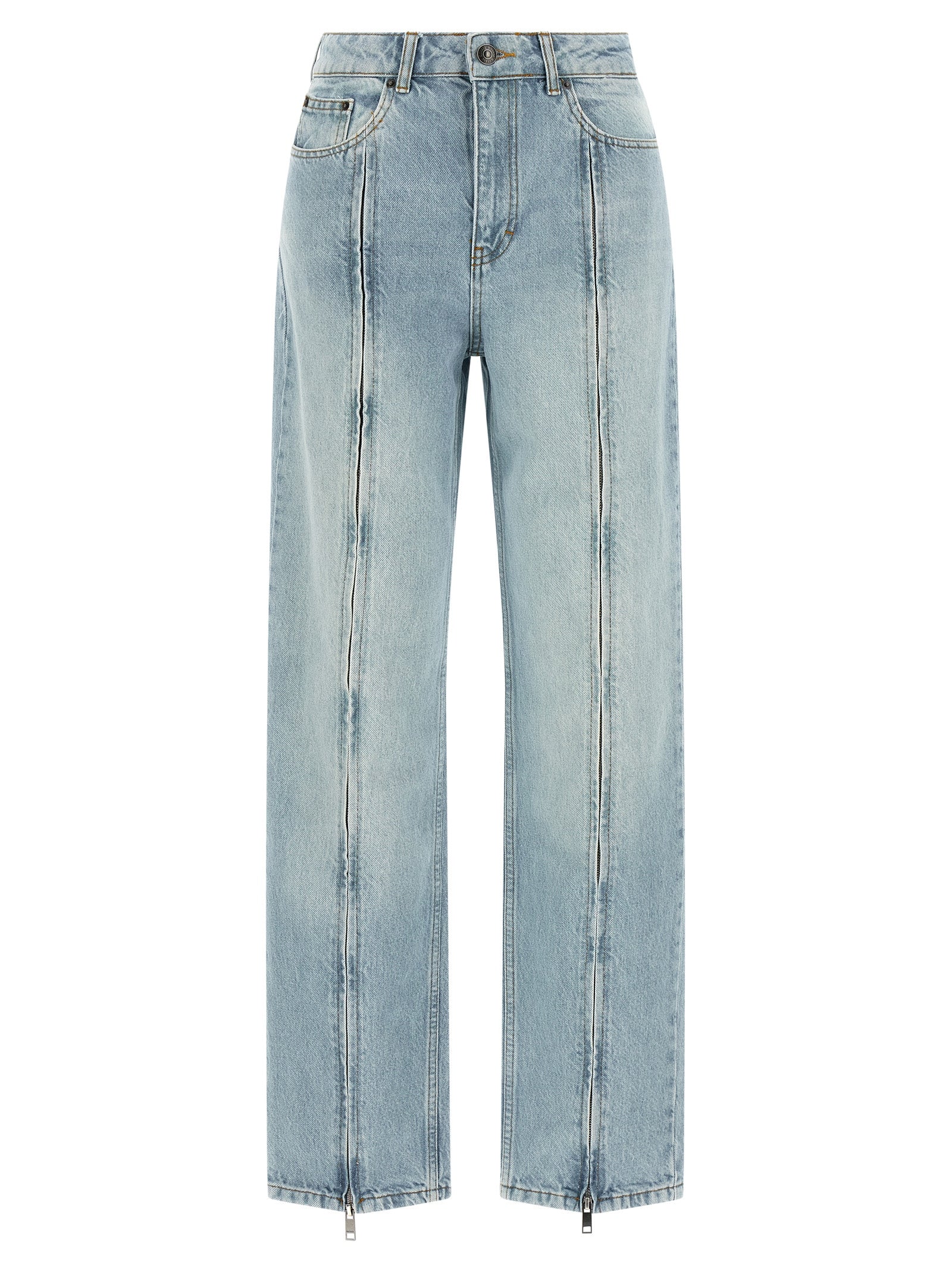ROTATE BIRGER CHRISTENSEN Blaue Bio-Baumwoll-Jeans mit geradem Bein