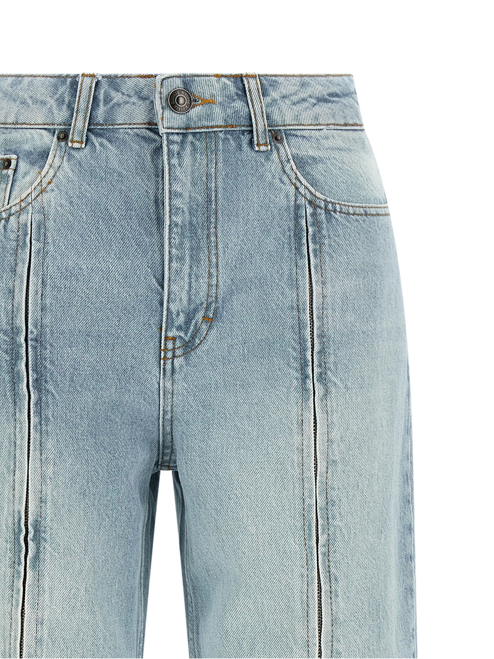 ROTATE BIRGER CHRISTENSEN Blaue Bio-Baumwoll-Jeans mit geradem Bein