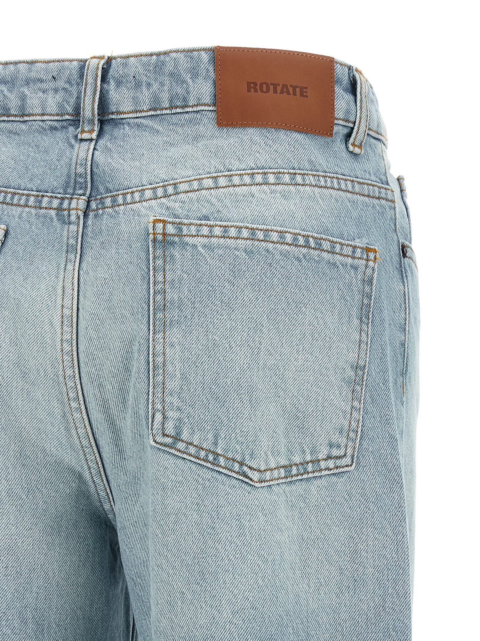 ROTATE BIRGER CHRISTENSEN Blaue Bio-Baumwoll-Jeans mit geradem Bein