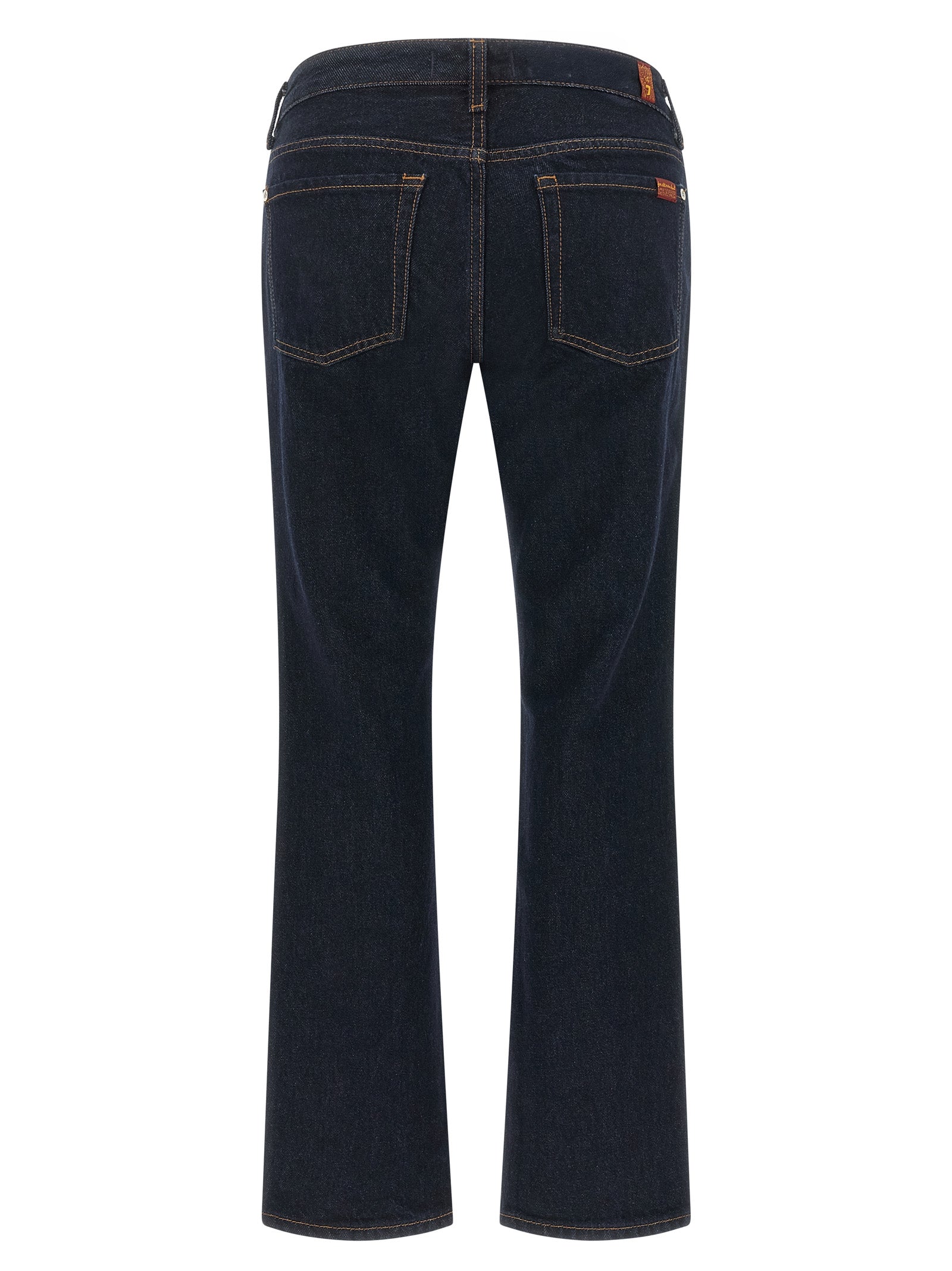 7 For All Mankind Blaue Bootcut-Jeans aus Baumwolle
