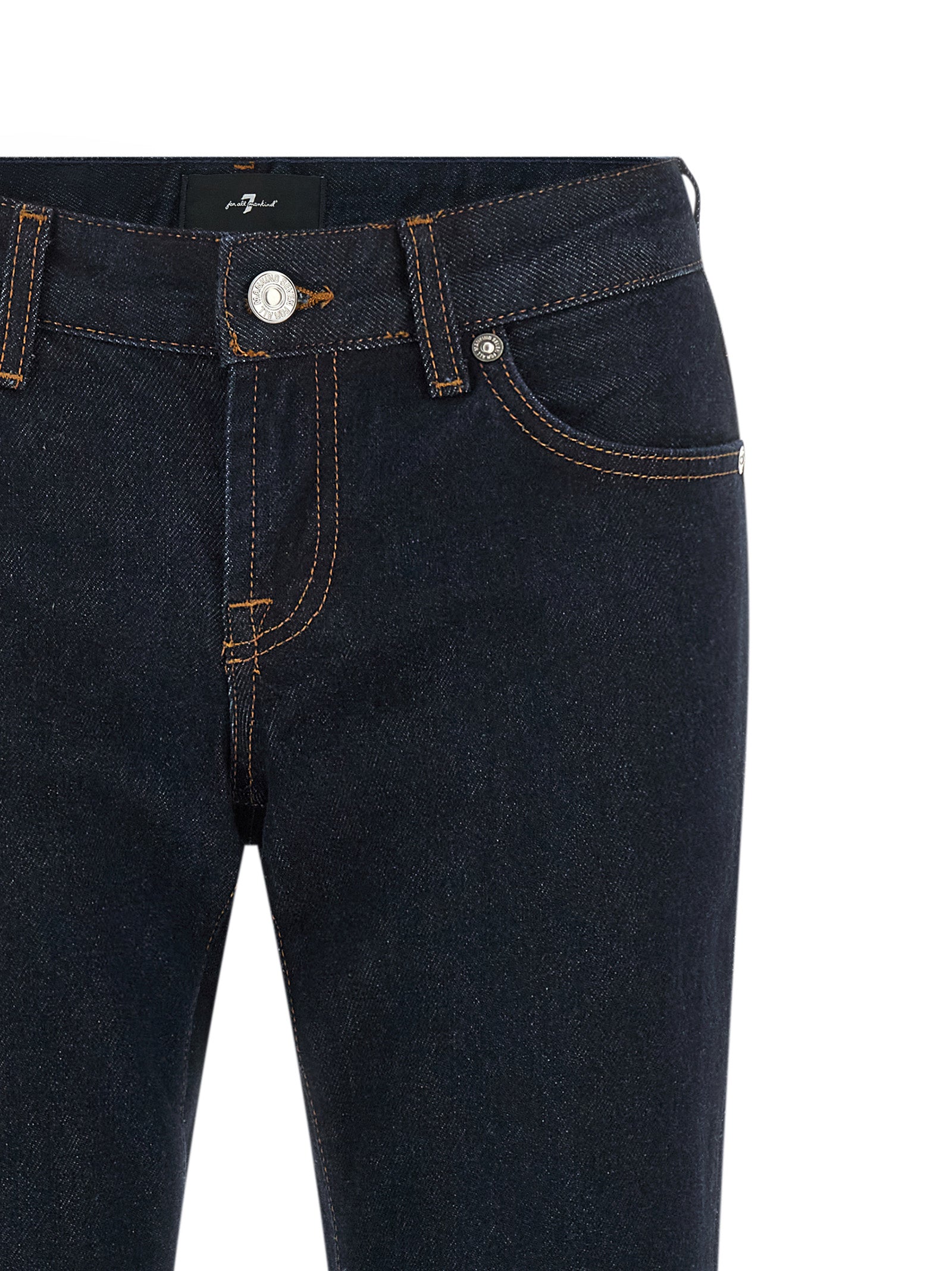 7 For All Mankind Blaue Bootcut-Jeans aus Baumwolle