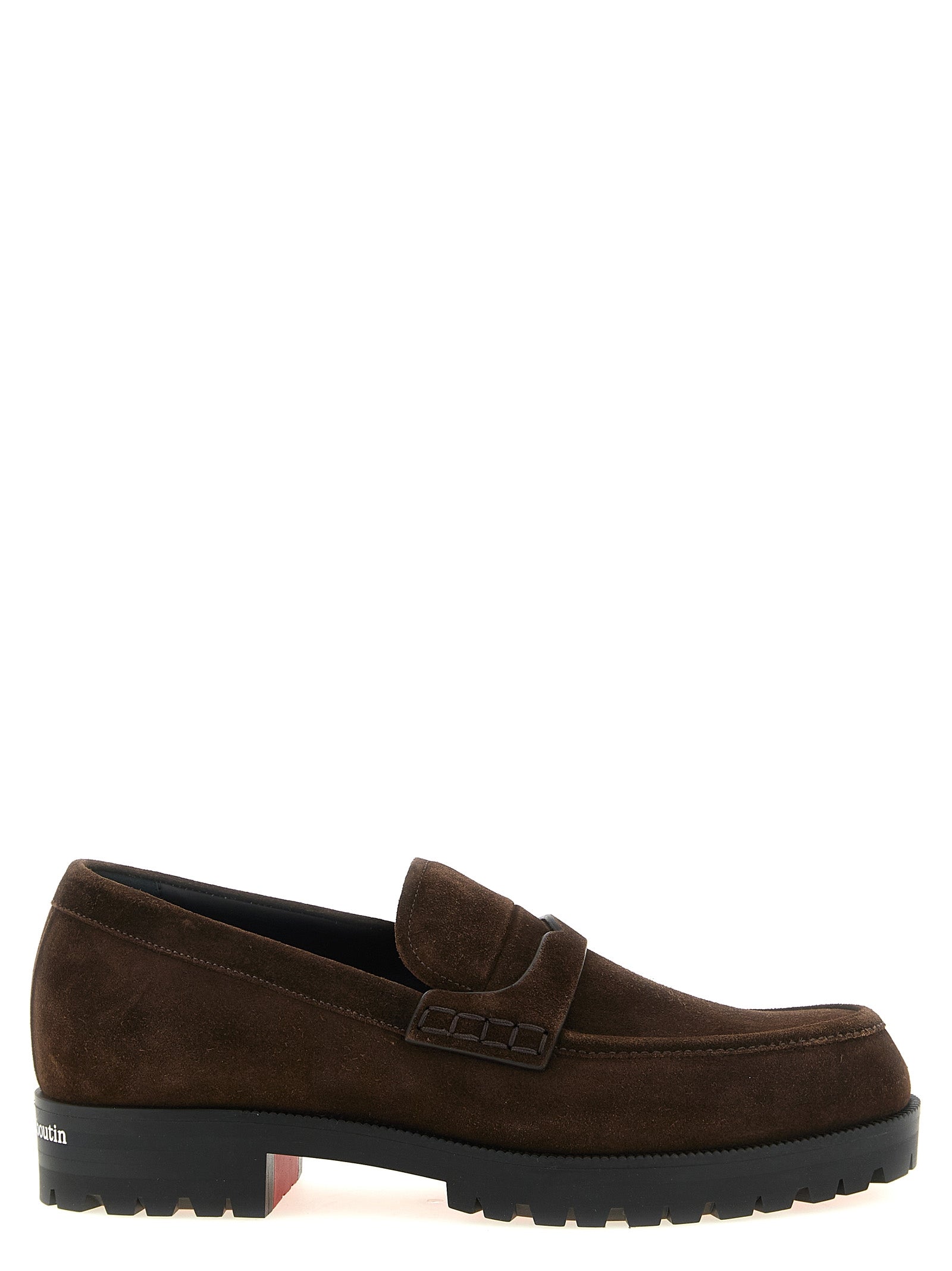 Christian Louboutin Braune Kalbsleder-Slipper