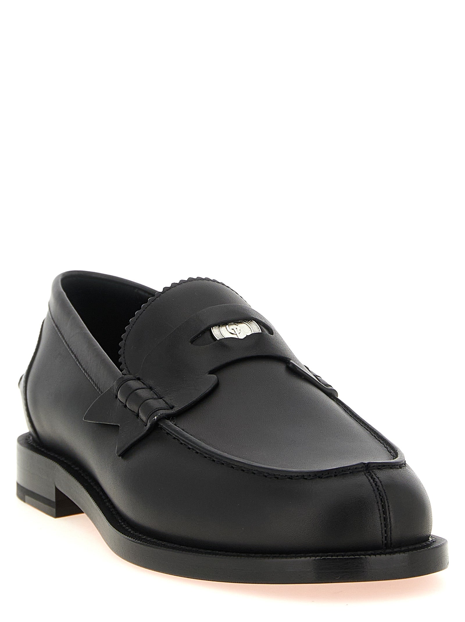 Christian Louboutin Schwarze Loafer aus Kalbsleder zum Hineinschlüpfen