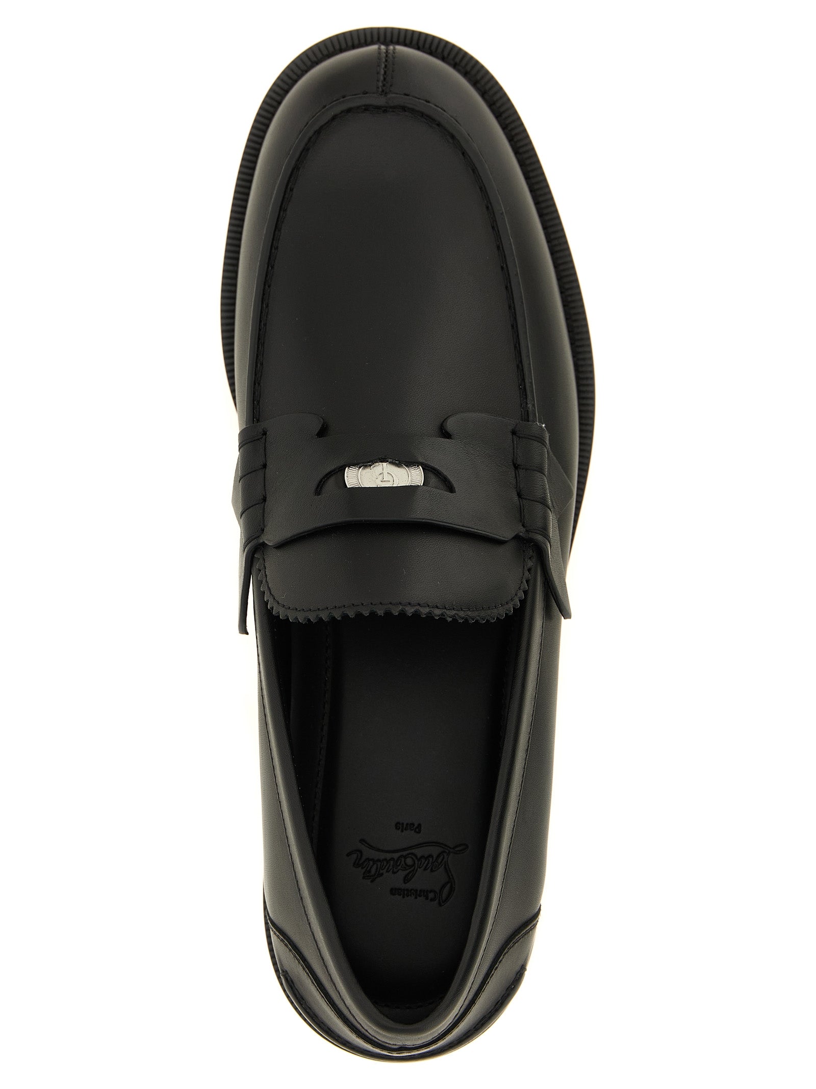 Christian Louboutin Schwarze Loafer aus Kalbsleder zum Hineinschlüpfen