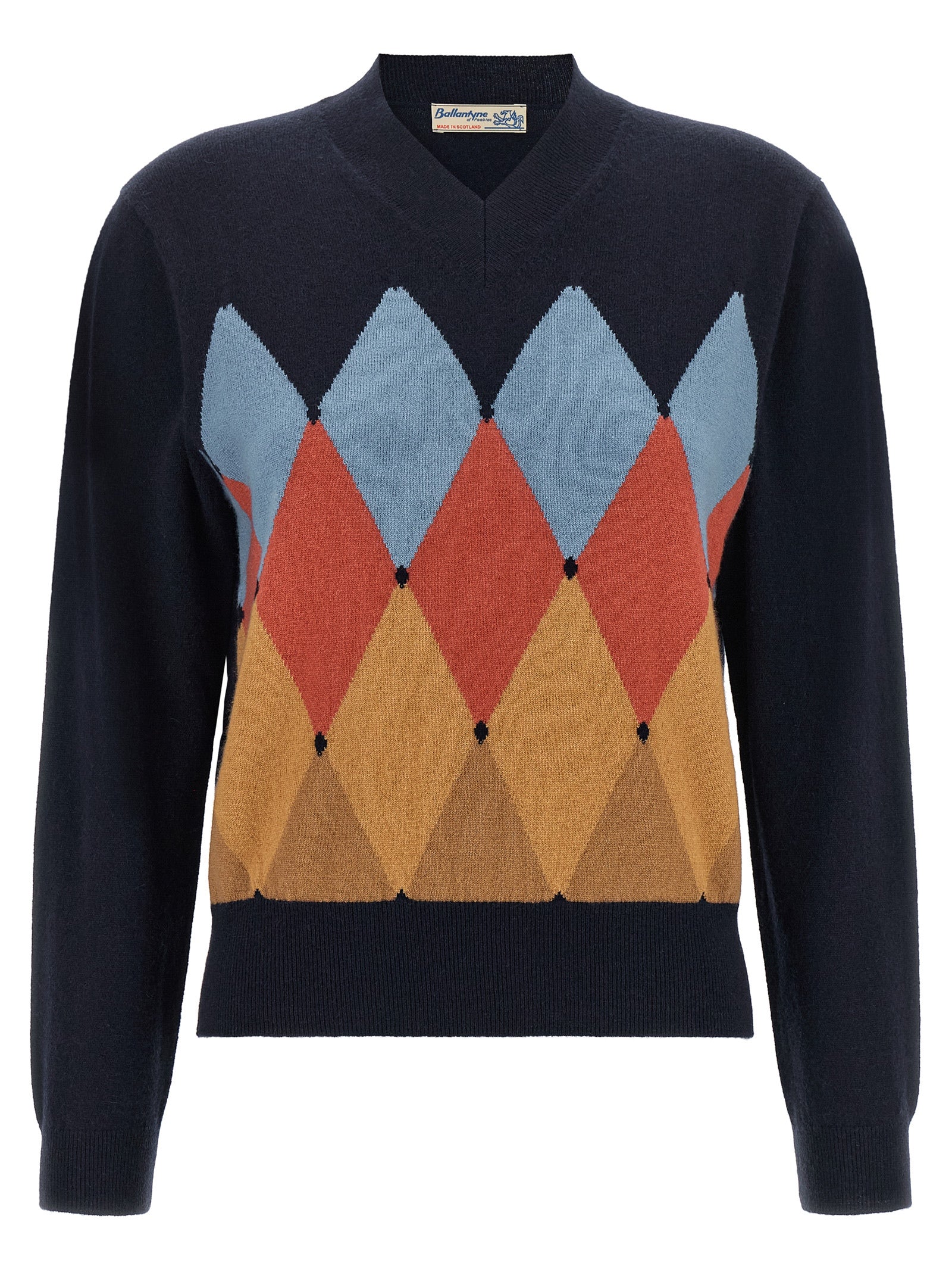 Ballantyne Blauer Kaschmir-Cardigan