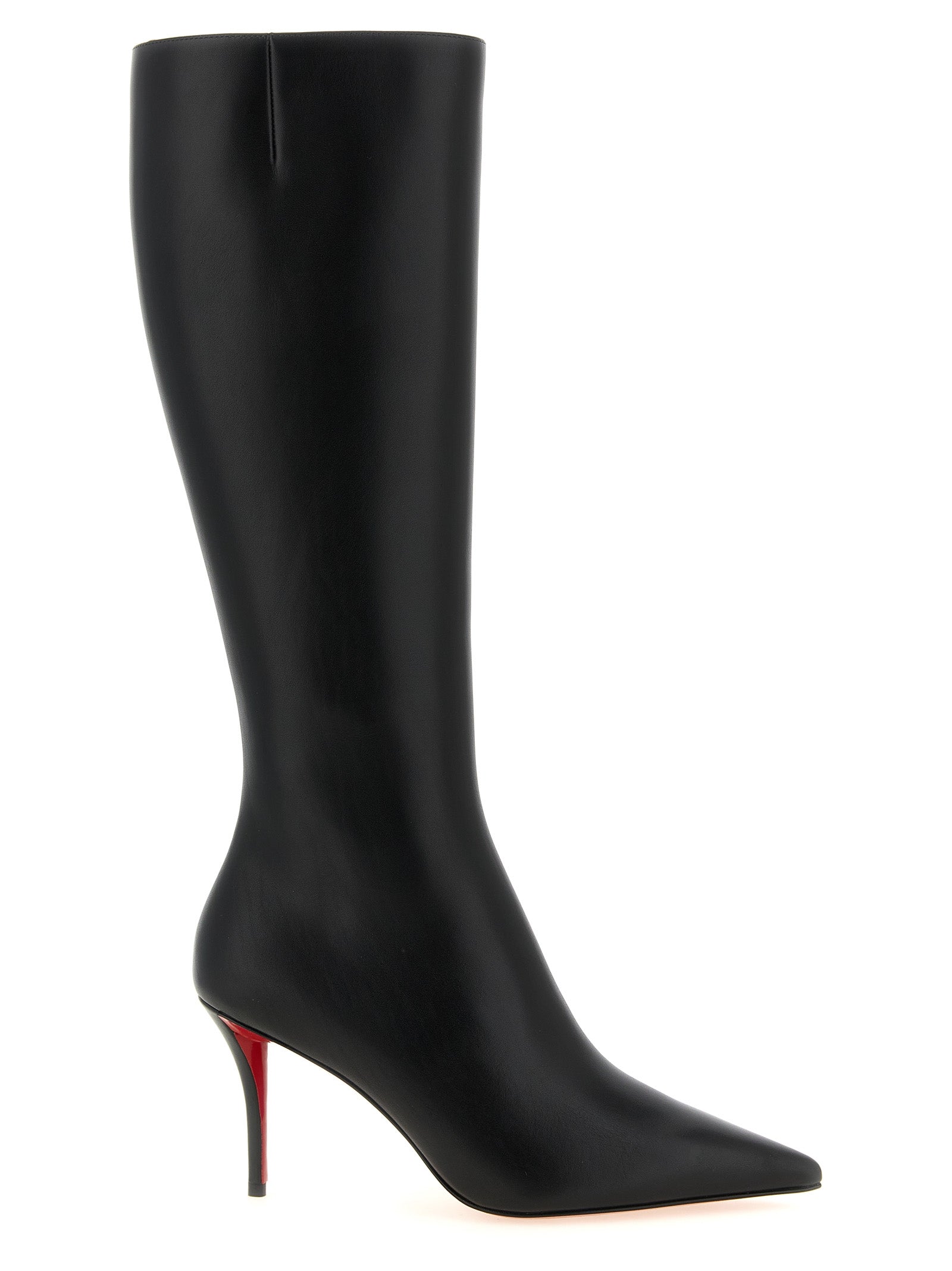 Christian Louboutin Schwarzes Kalbsleder Over-the-Knee