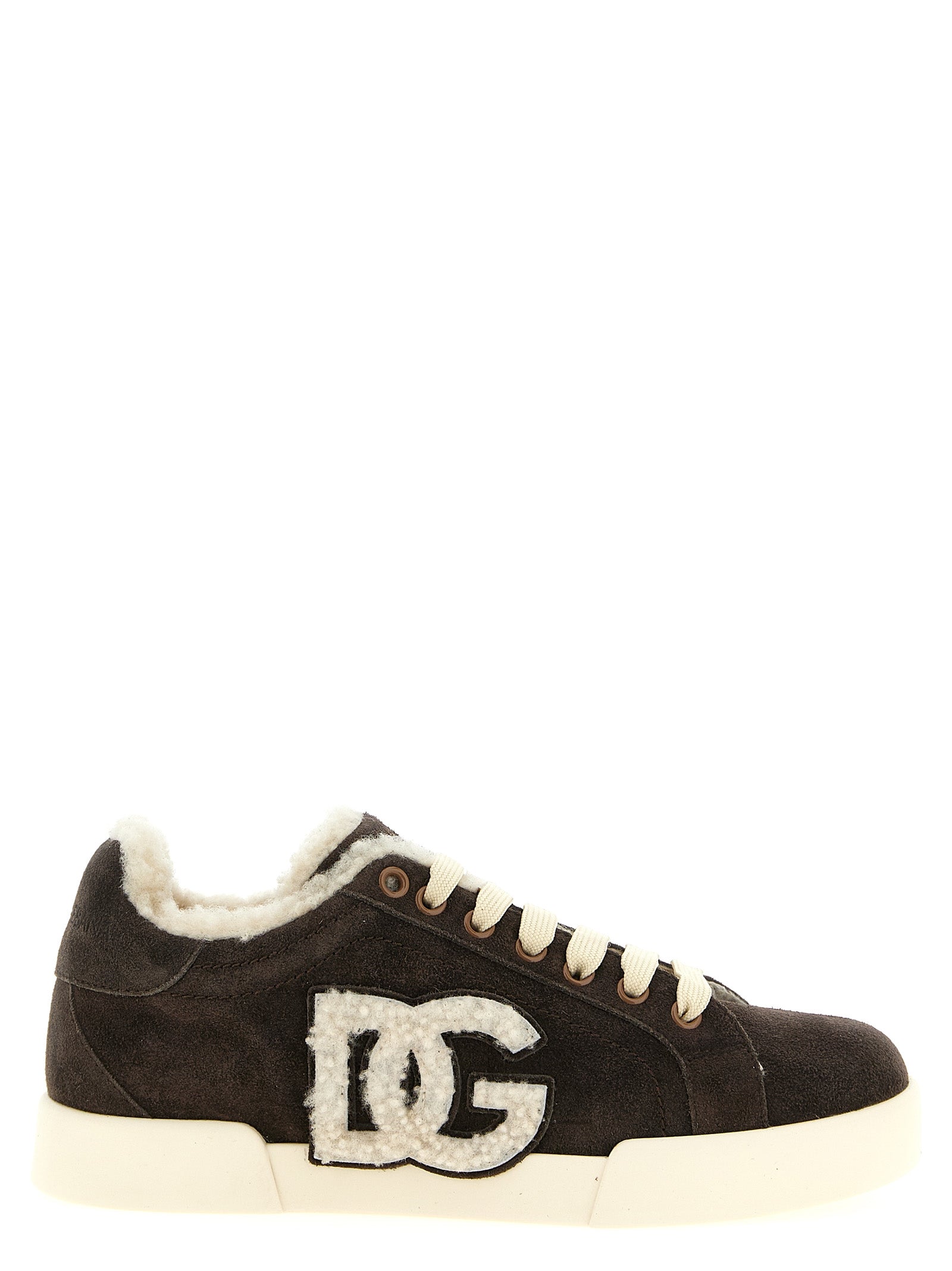 Dolce & Gabbana Sneakers aus braunem Kalbsleder