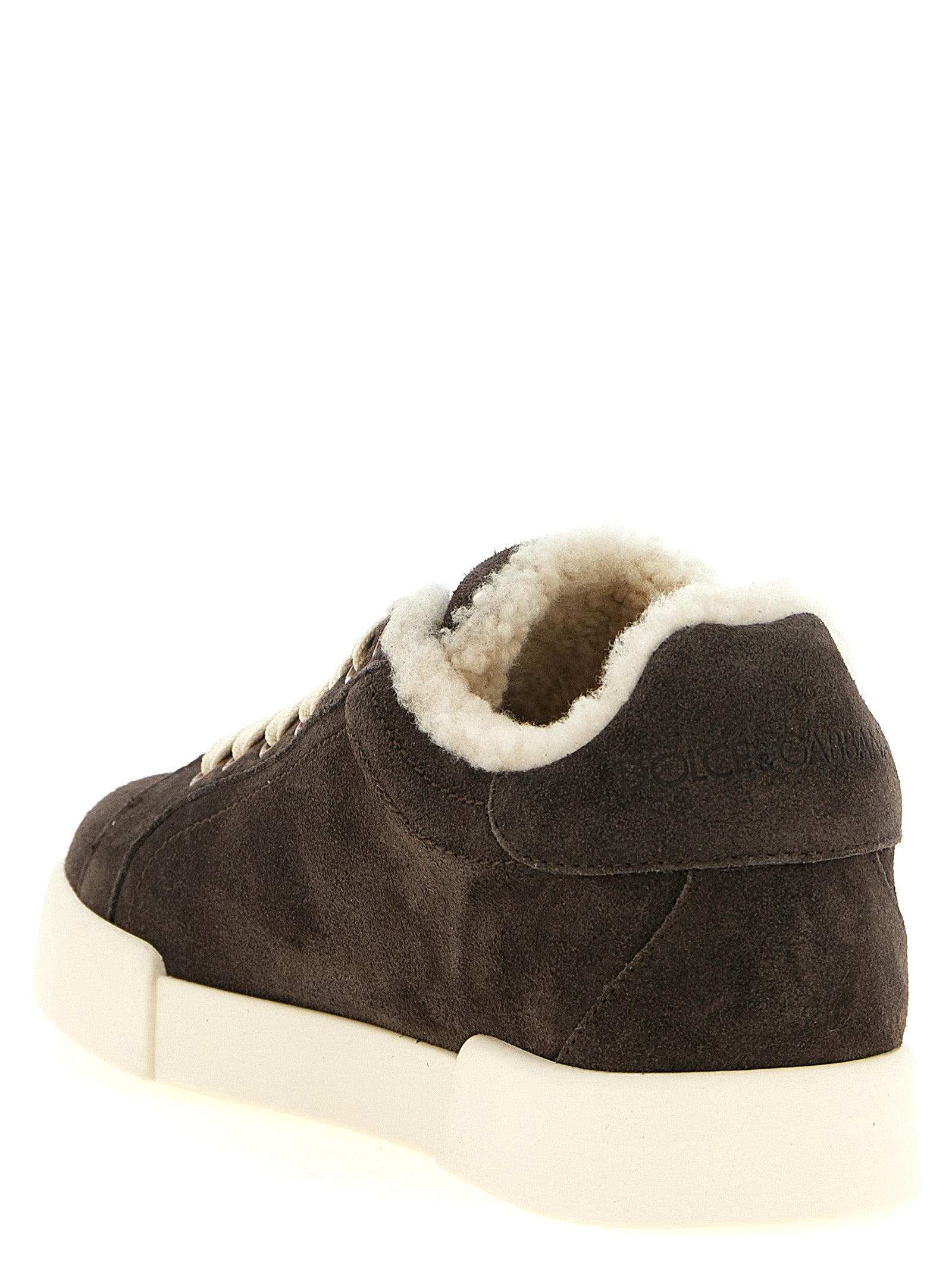 Dolce & Gabbana Sneakers aus braunem Kalbsleder