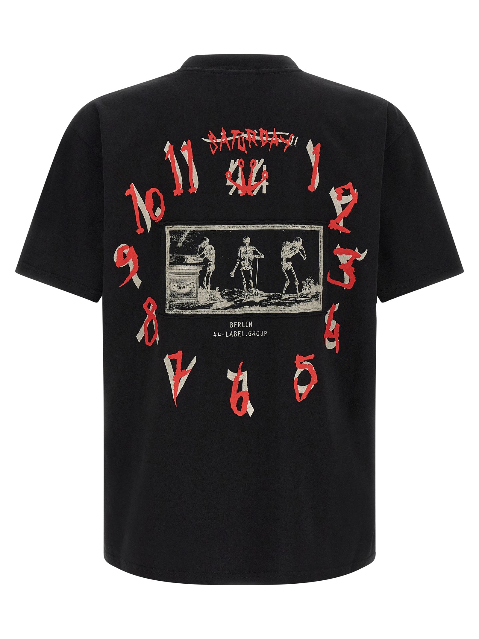 44 Label Group Schwarzes Baumwoll-T-Shirt