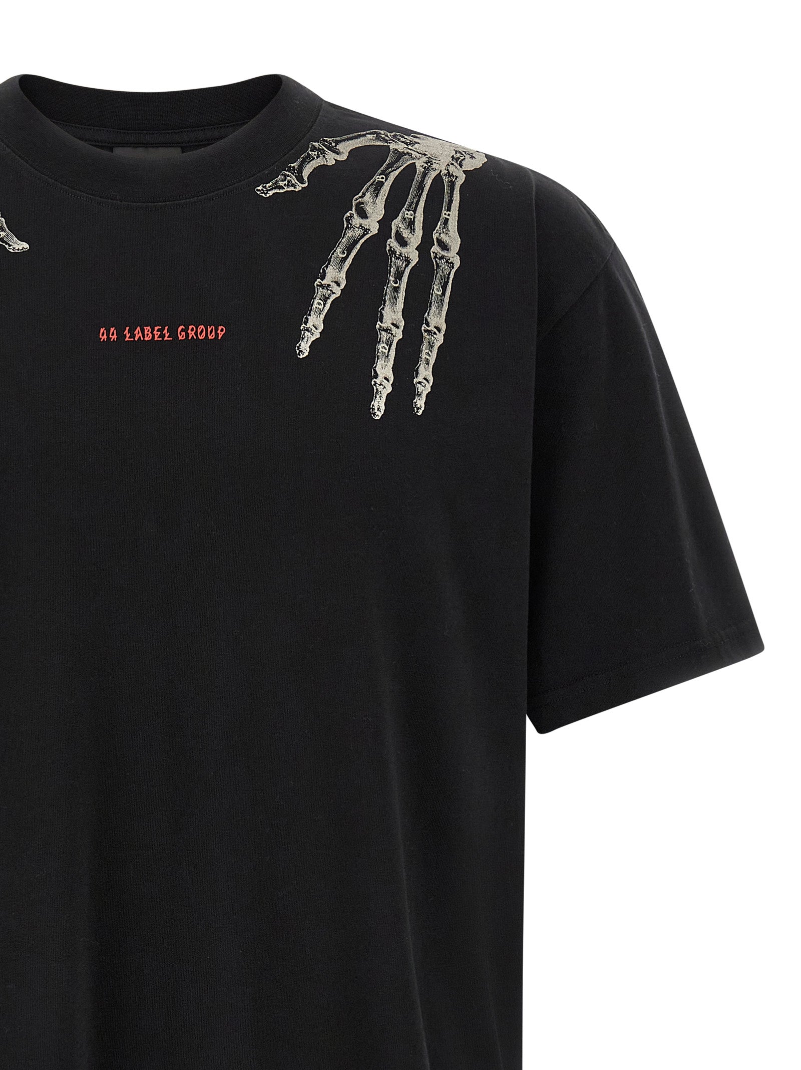 44 Label Group Schwarzes Baumwoll-T-Shirt
