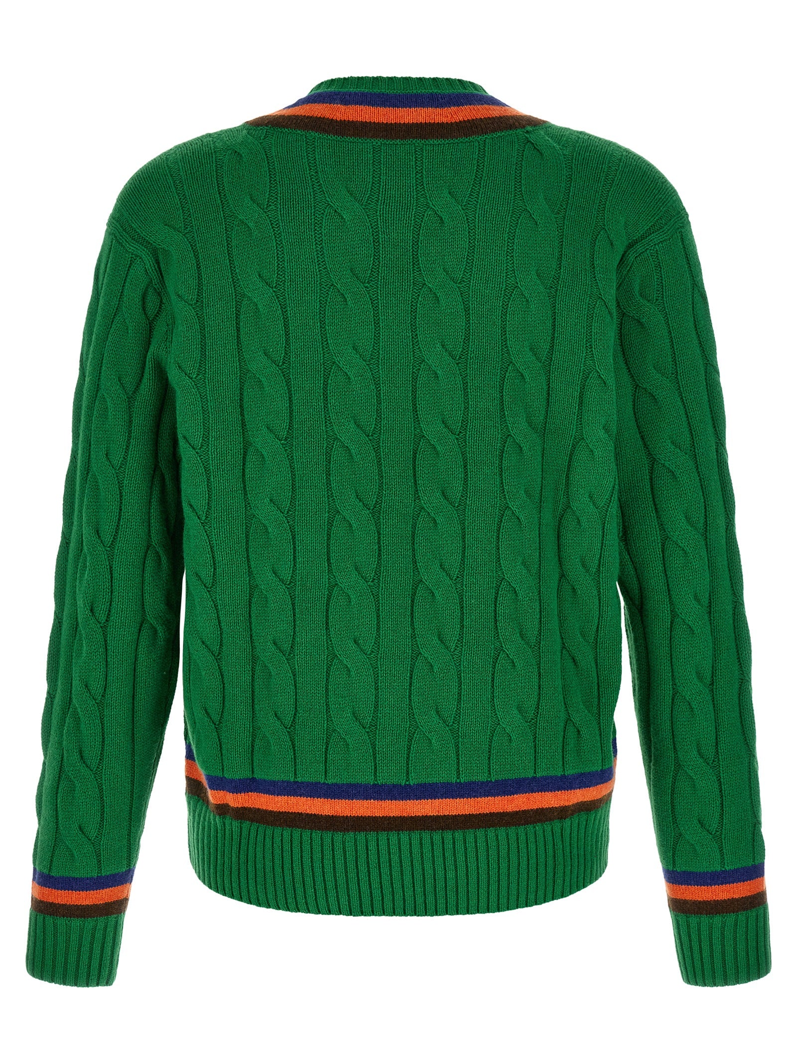 Polo Ralph Lauren Zweifarbige Wollstrickjacke