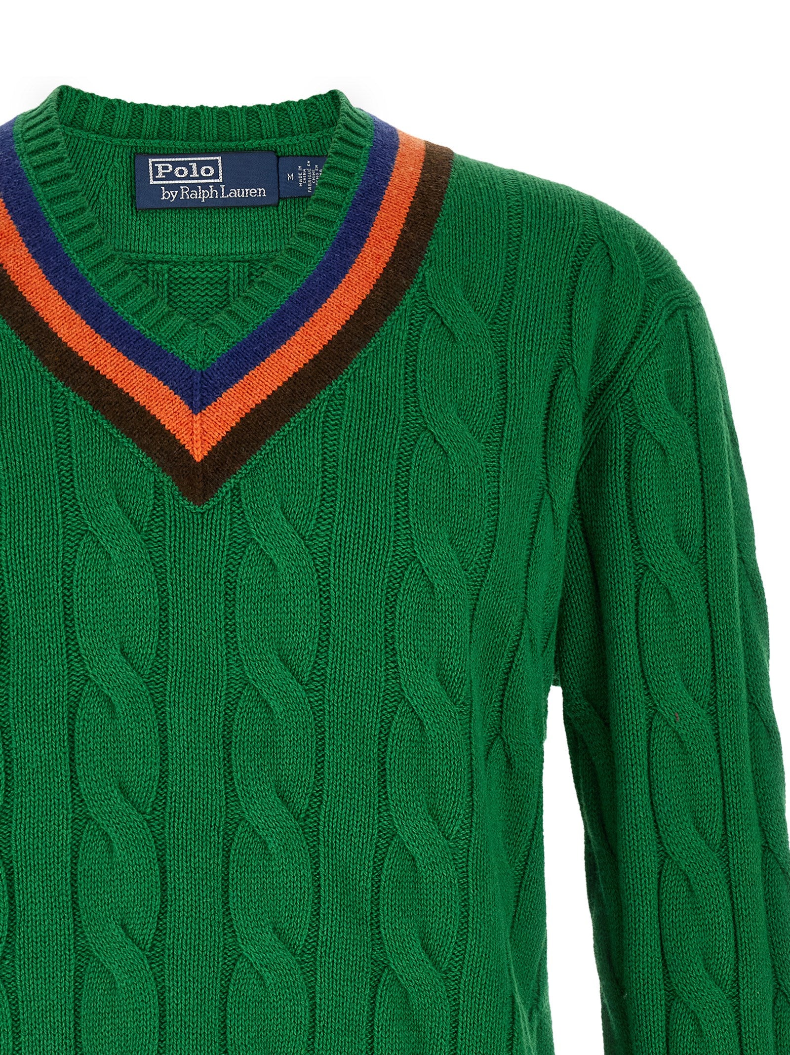 Polo Ralph Lauren Zweifarbige Wollstrickjacke