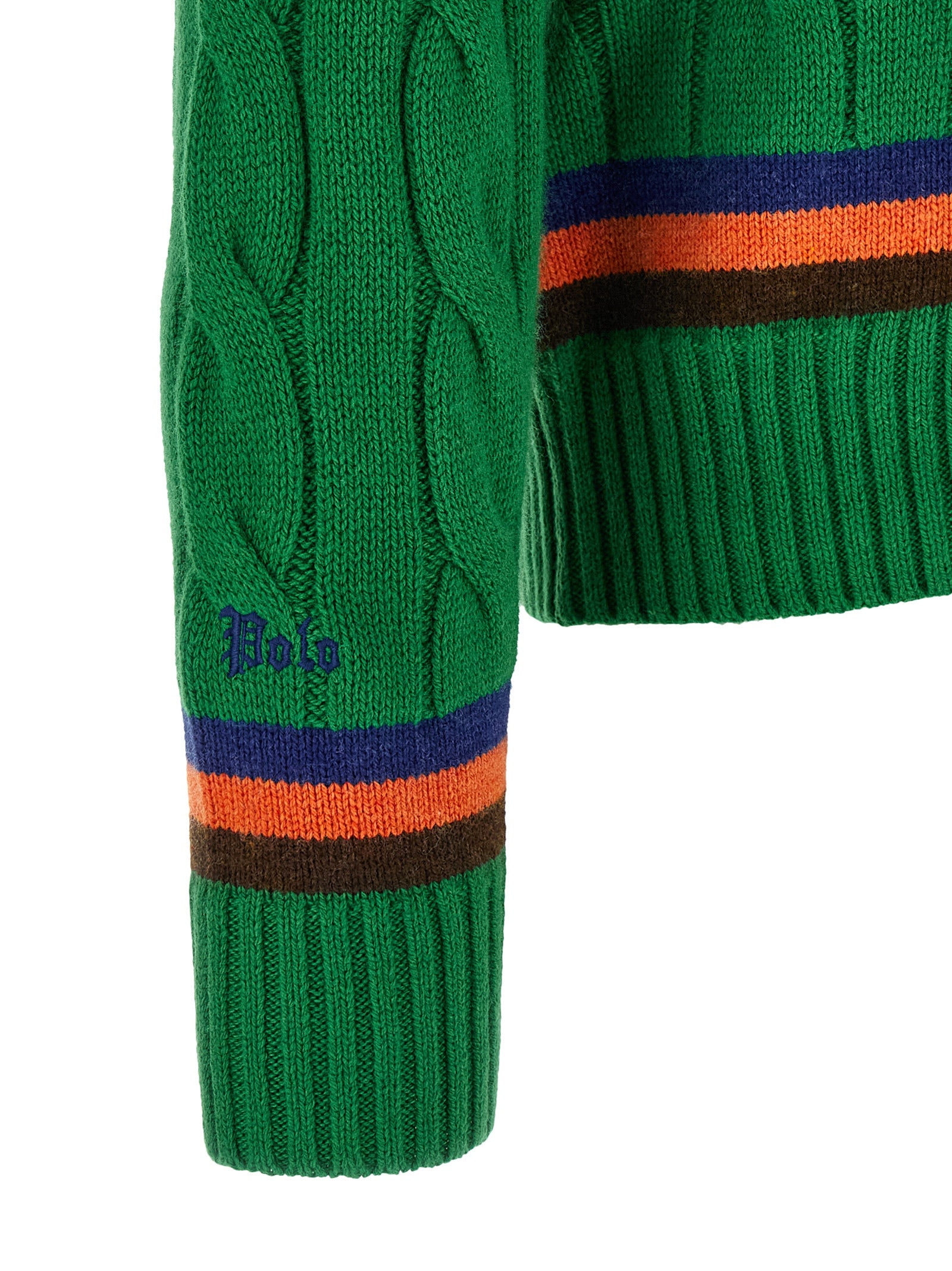 Polo Ralph Lauren Zweifarbige Wollstrickjacke