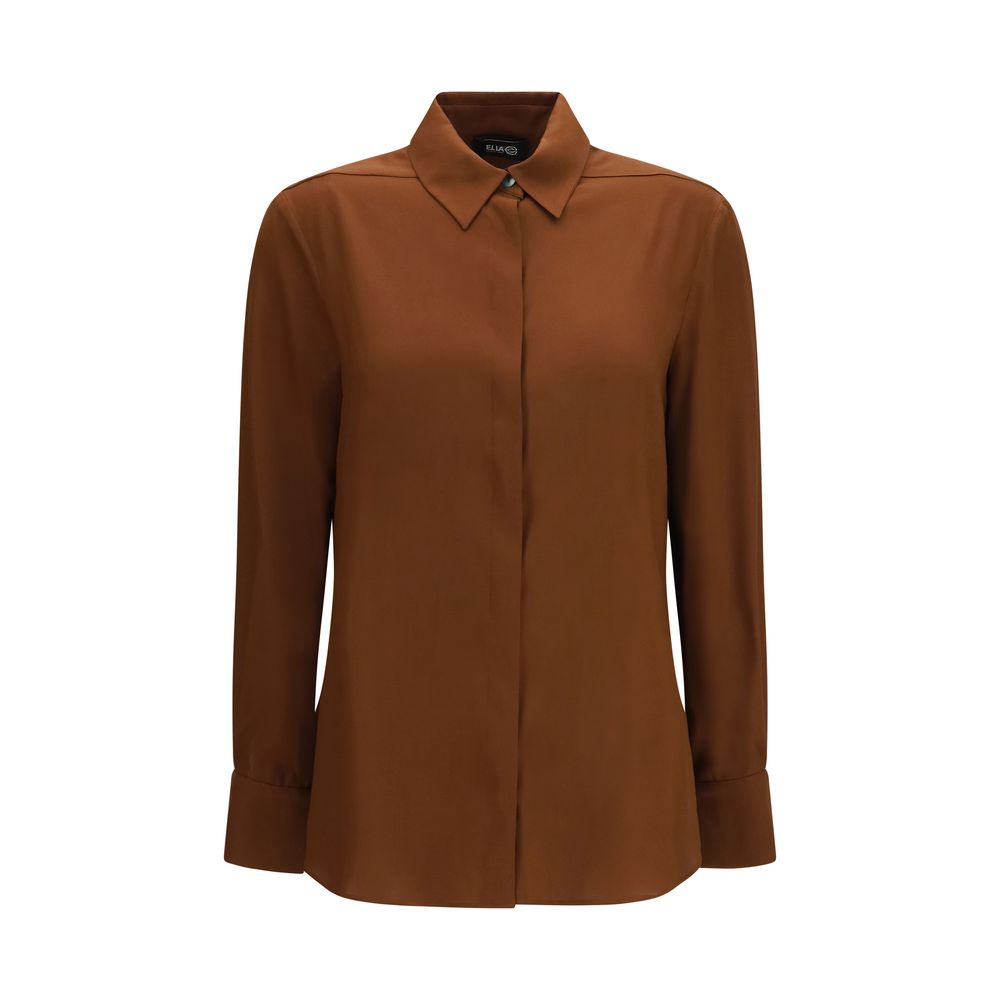Ella Braune Seidenbluse