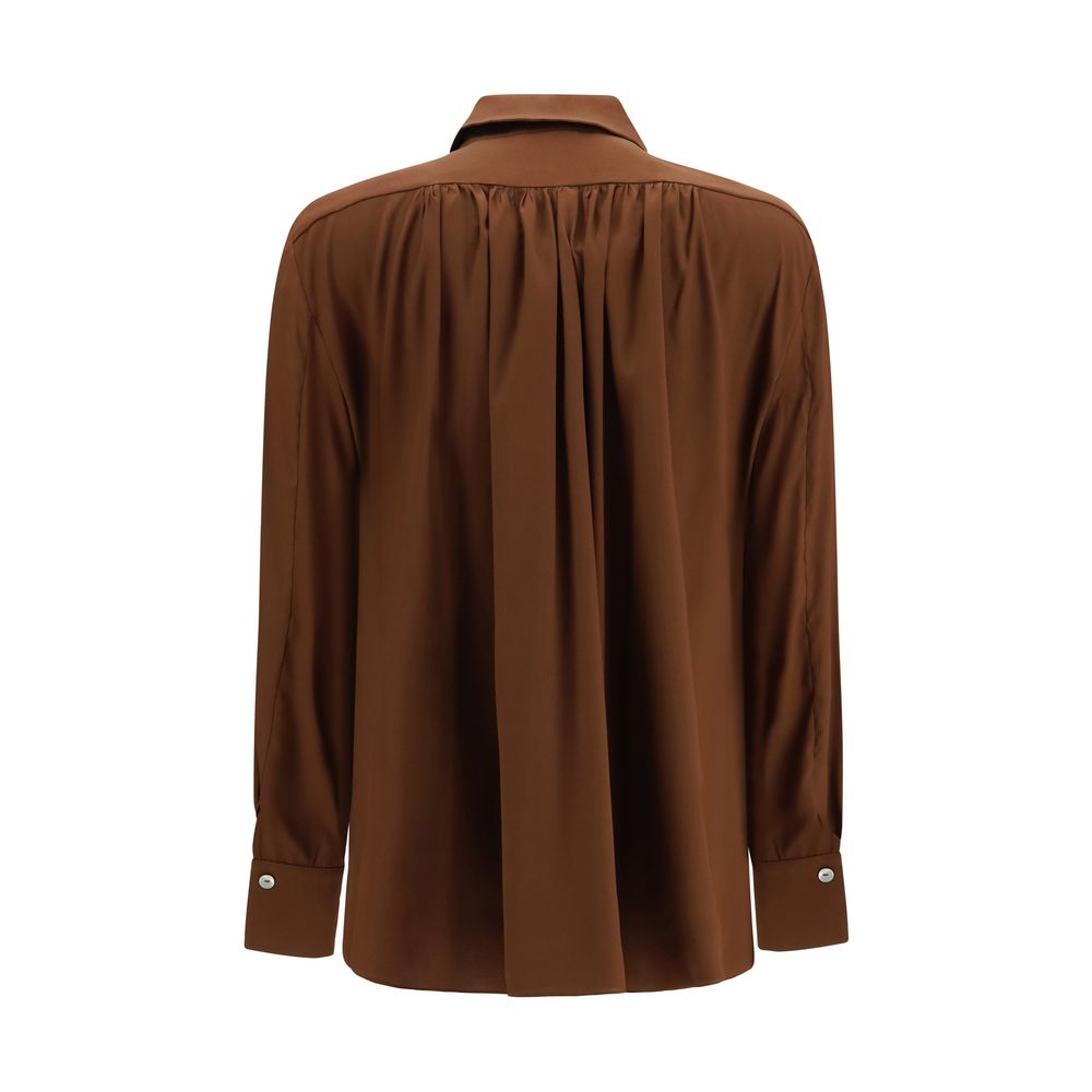 Ella Braune Seidenbluse