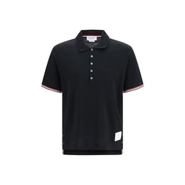 Thom Browne Schwarzes Baumwoll-Poloshirt