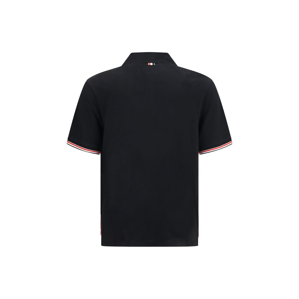 Thom Browne Schwarzes Baumwoll-Poloshirt