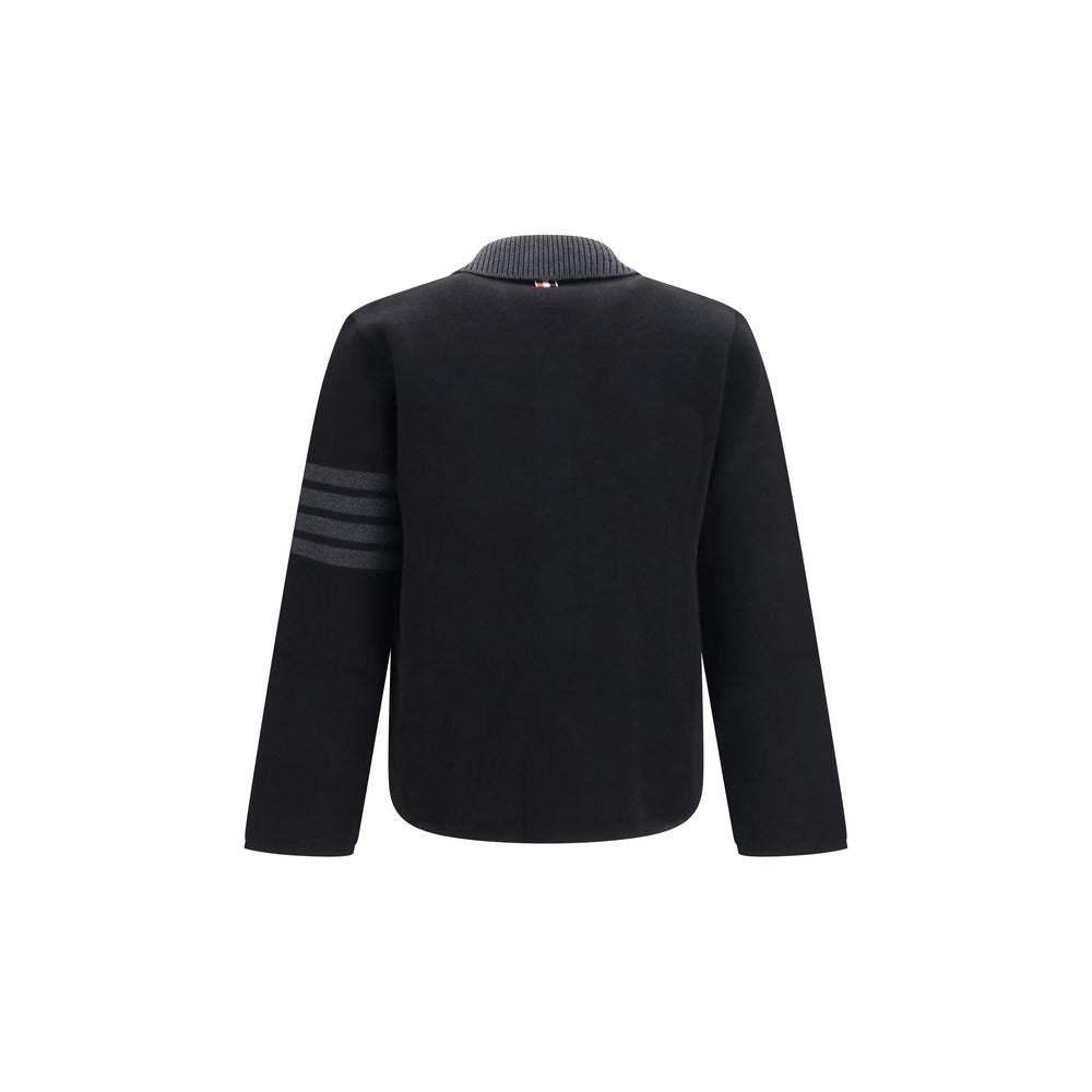 Thom Browne Schwarze Oves Aries Bikerjacke aus Wolle