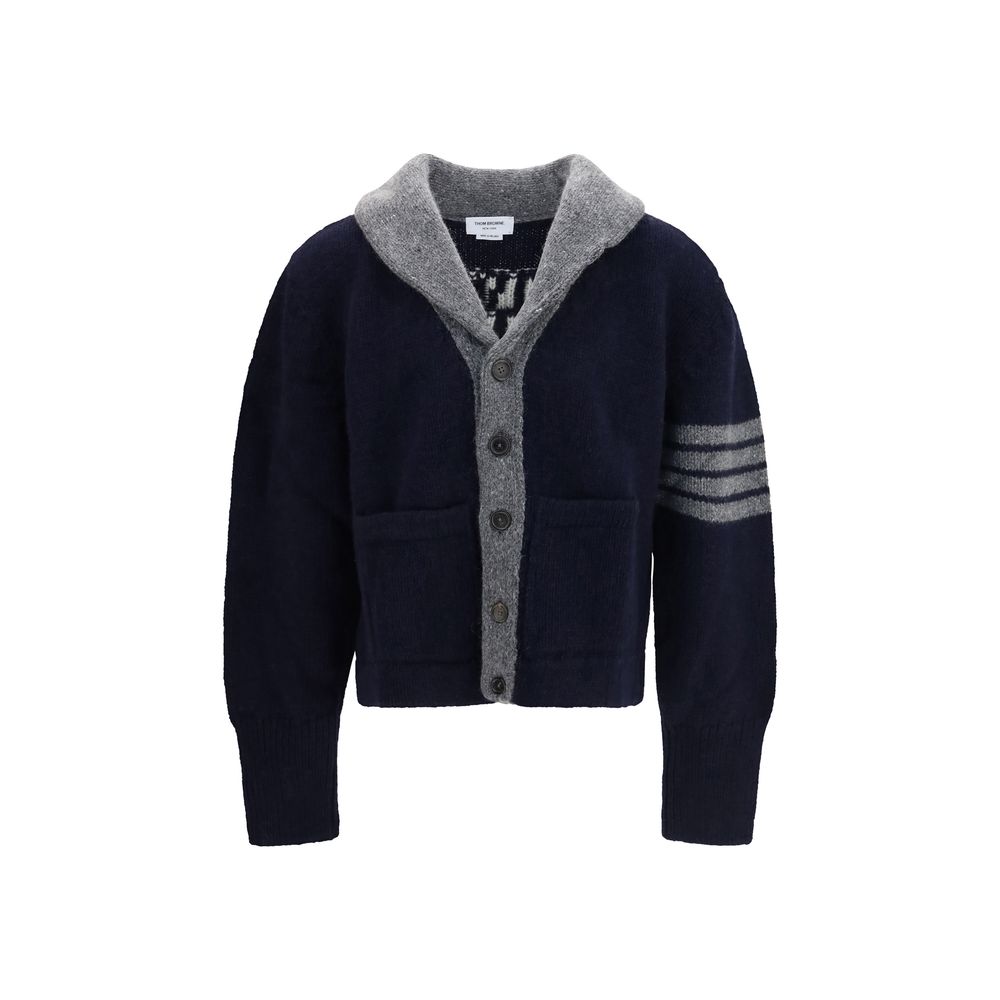 Thom Browne Blauer Wollcardigan Oves Aries