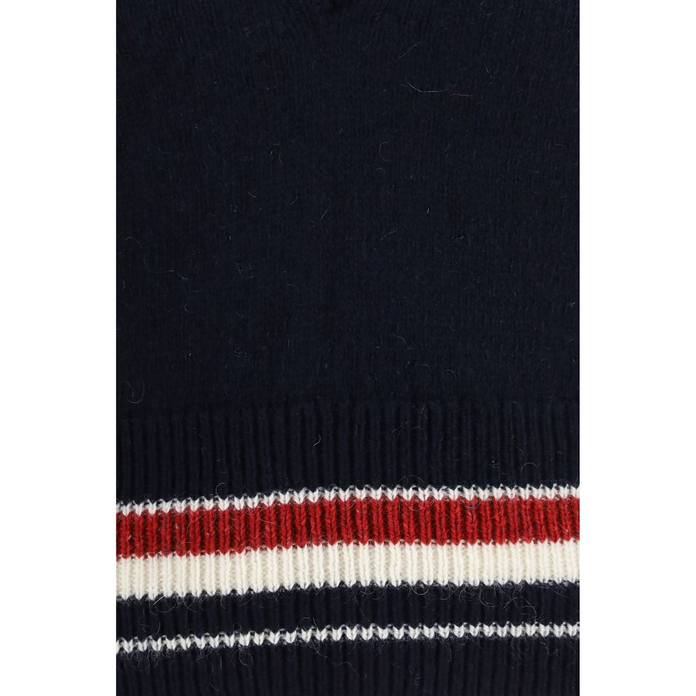 Thom Browne Blauer Wollpullover Oves Aries Ärmellos