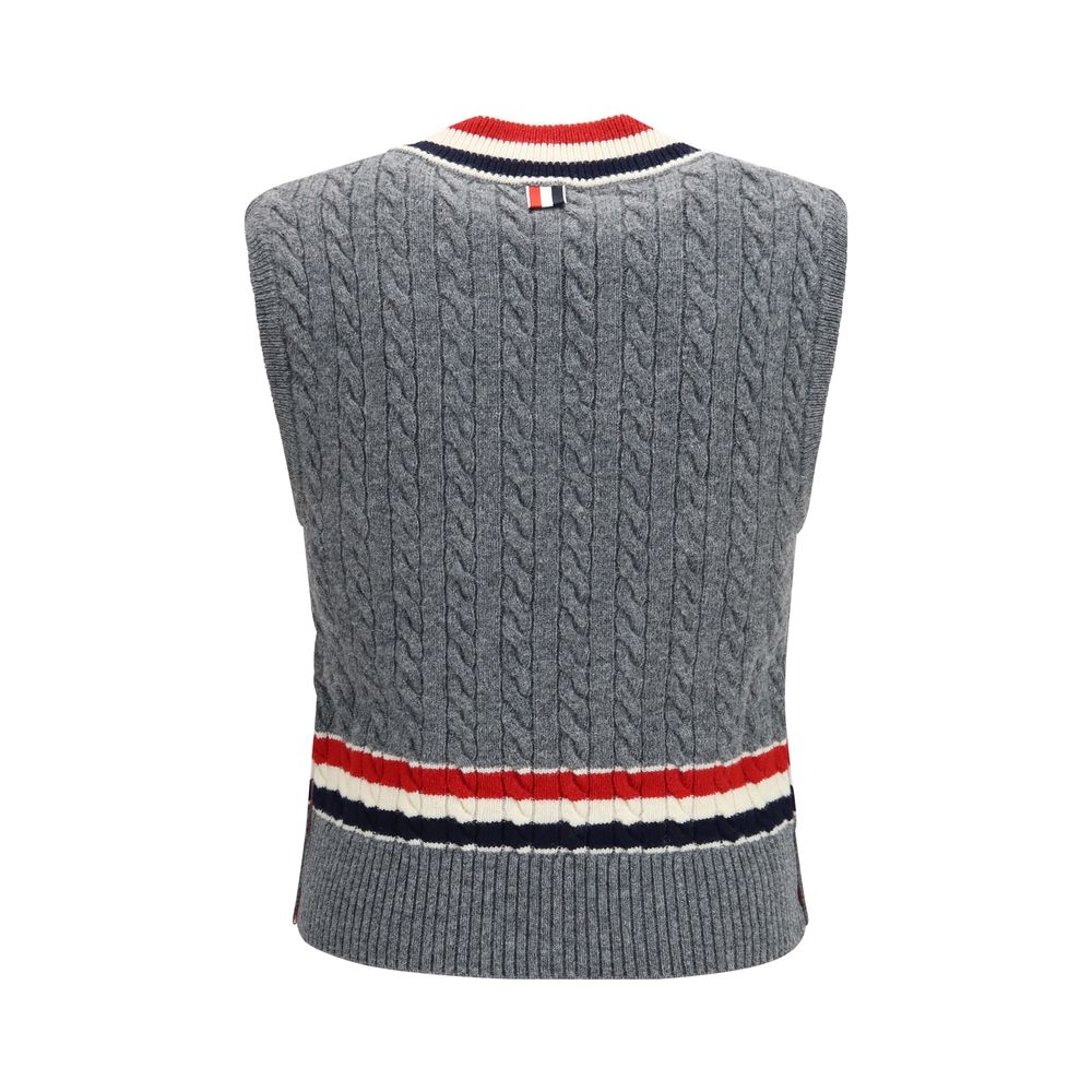 Thom Browne Grauer Wollpullover Oves Aries Ärmellos