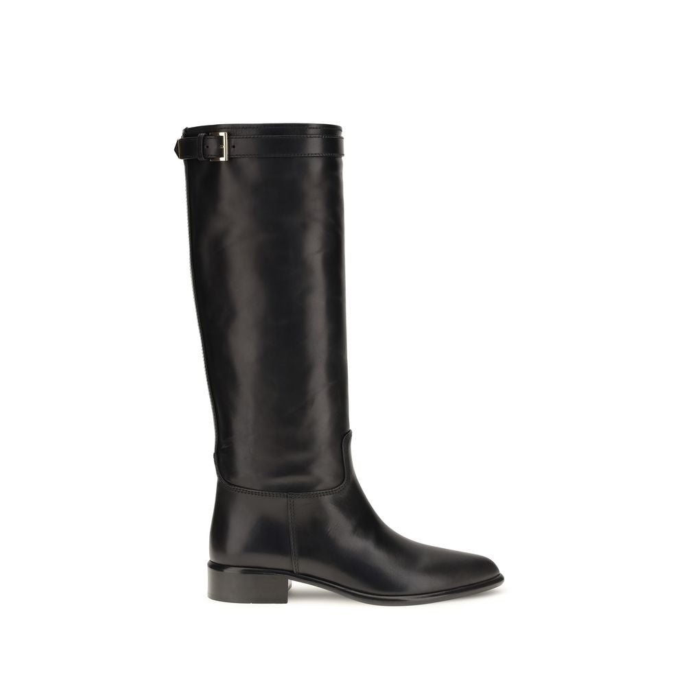 Prada Schwarze Ankle Boots aus Kalbsleder Bos Taurus